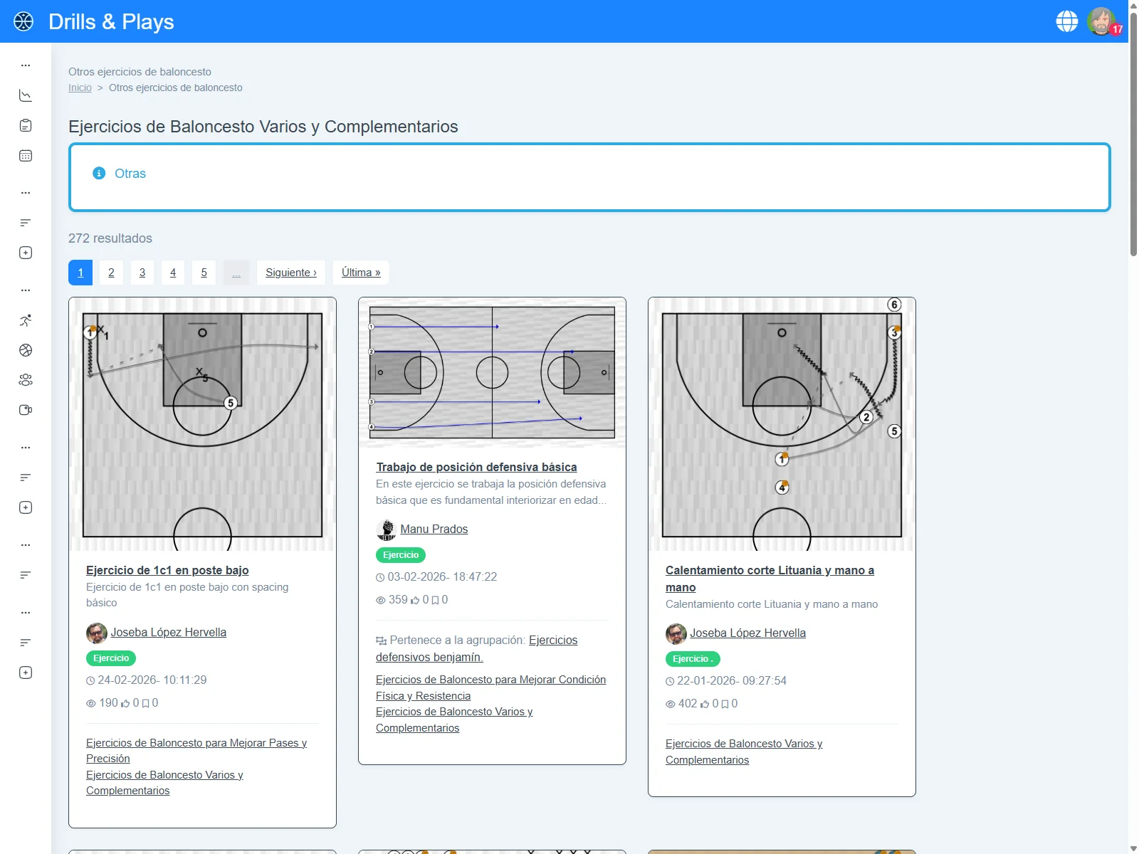 Ejercicios de Baloncesto Varios y Complementarios 