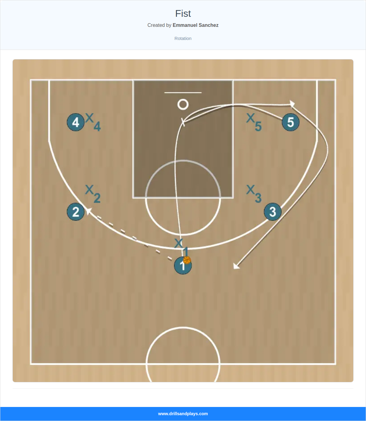 Basketball play fist