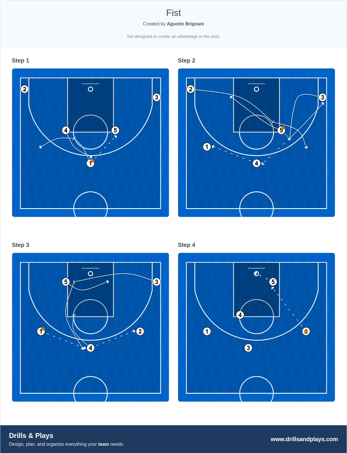 Basketball play fist