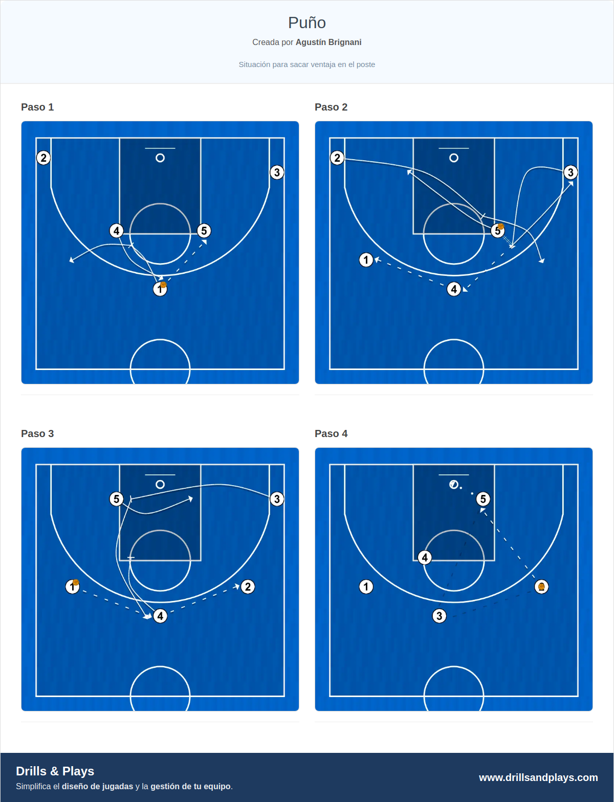 Jugada de baloncesto puño