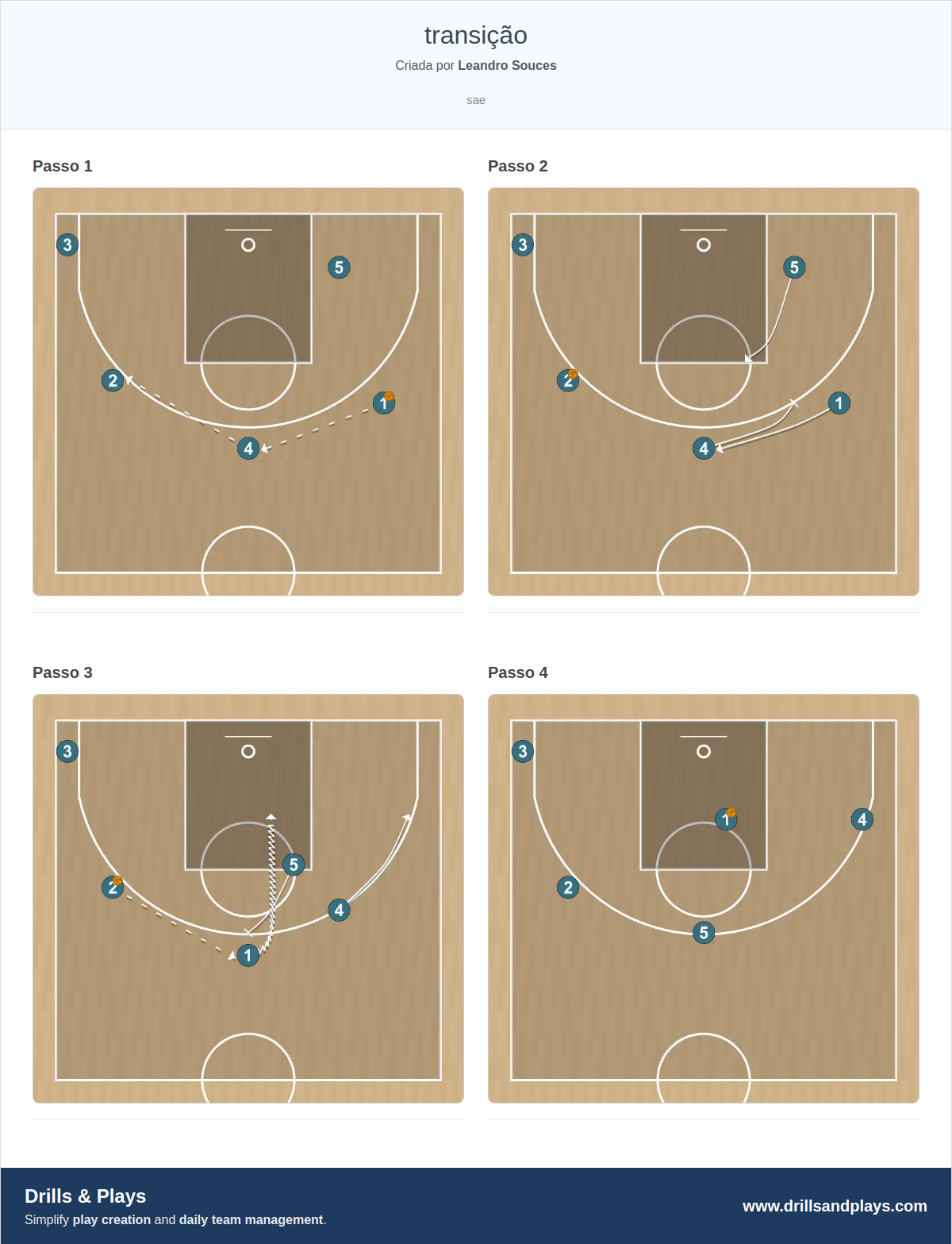Jogada de basquete transição