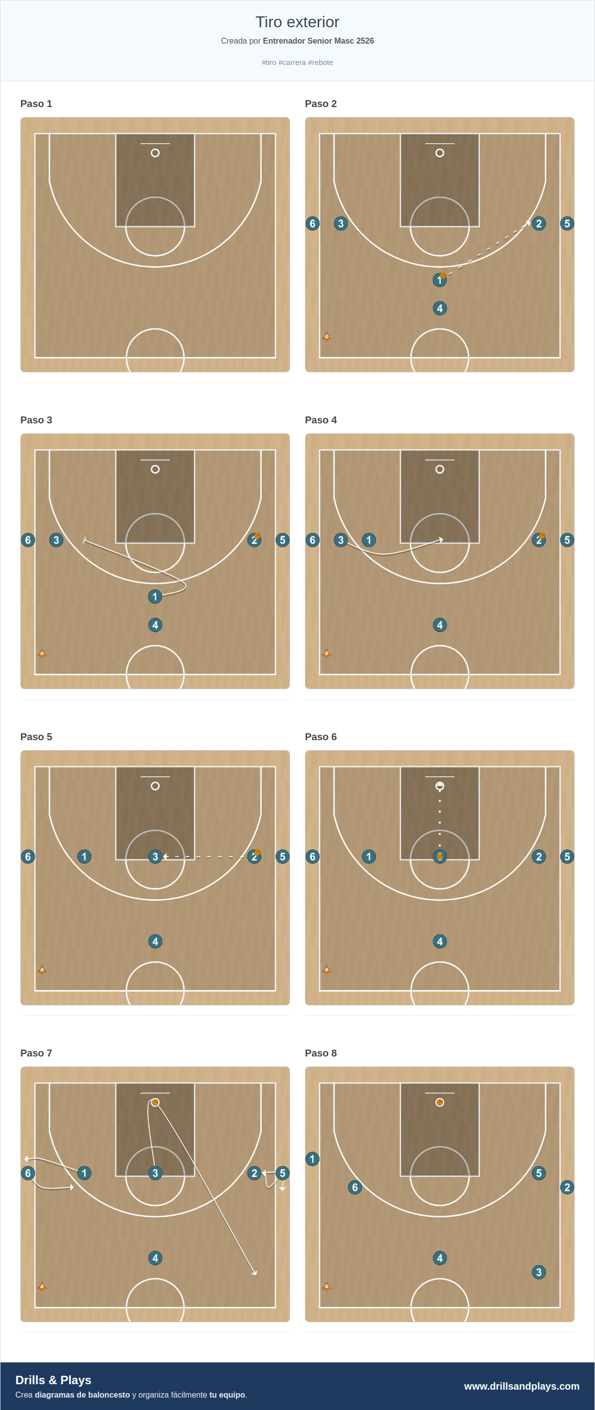 Ejercicio de baloncesto tiro exterior