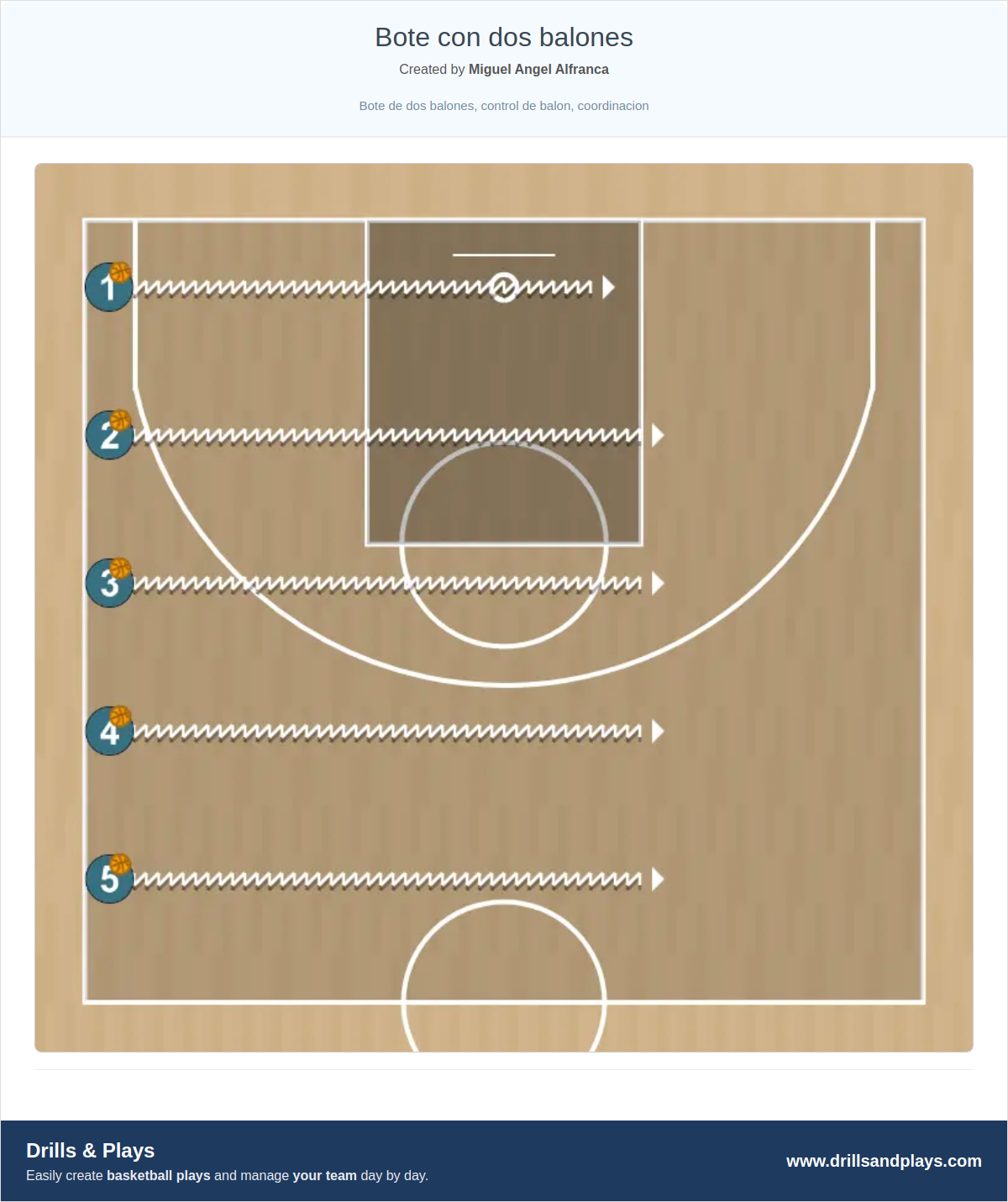 Basketball drill bote con dos balones