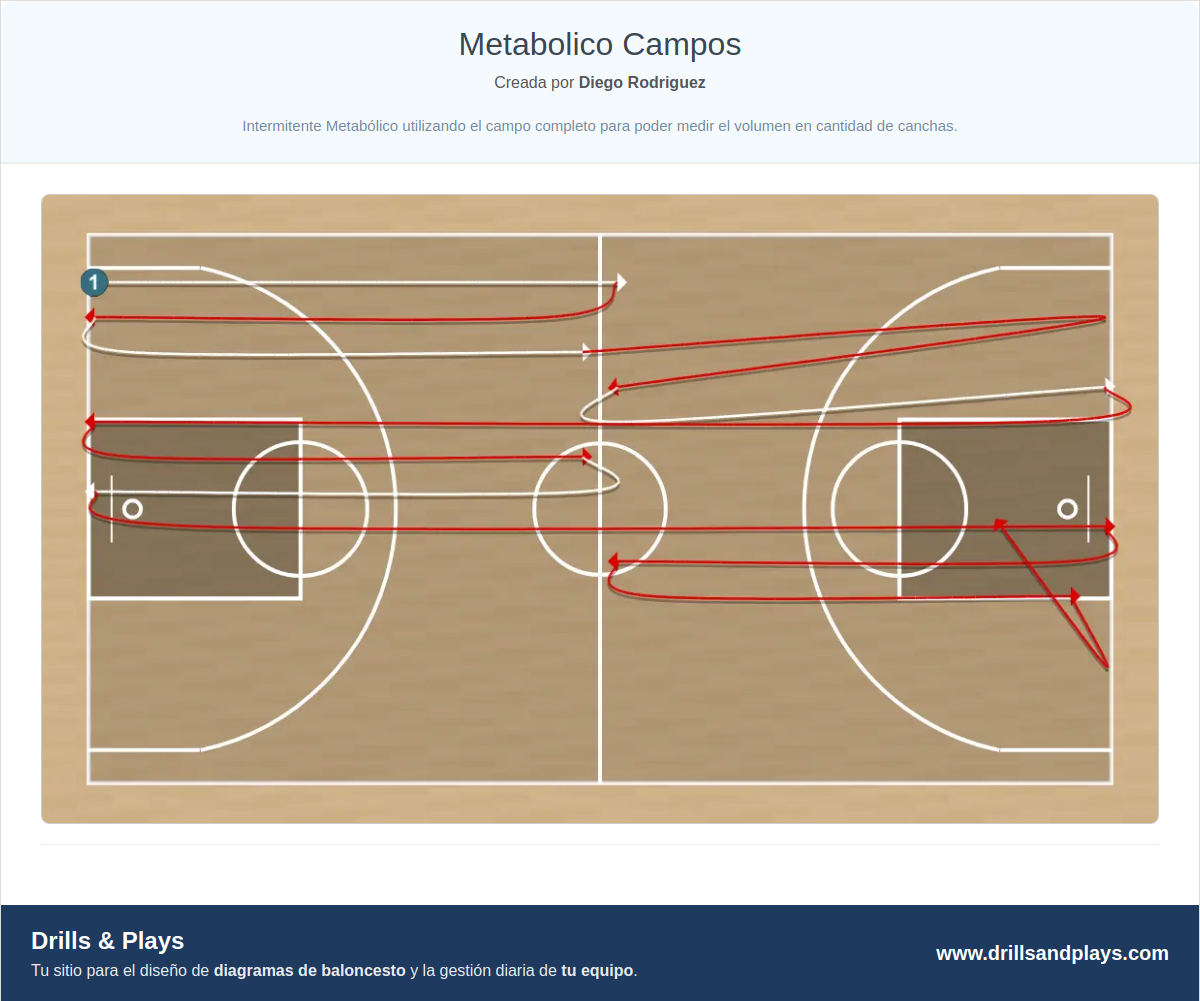 Ejercicio de baloncesto metabólico campos