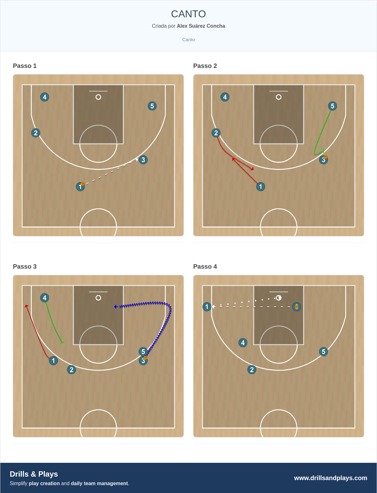 Jogada de basquete canto