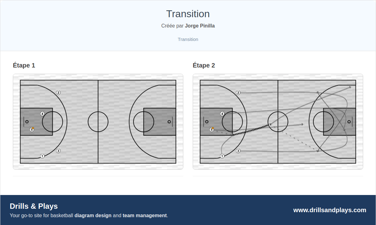 Jeux de basket-ball transition