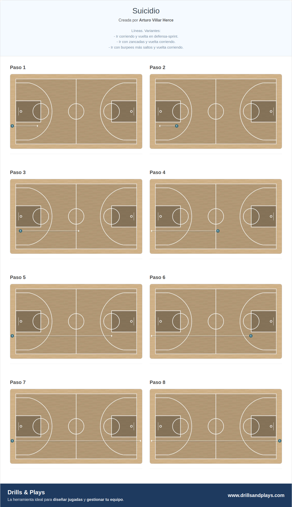 Ejercicio de baloncesto suicidio