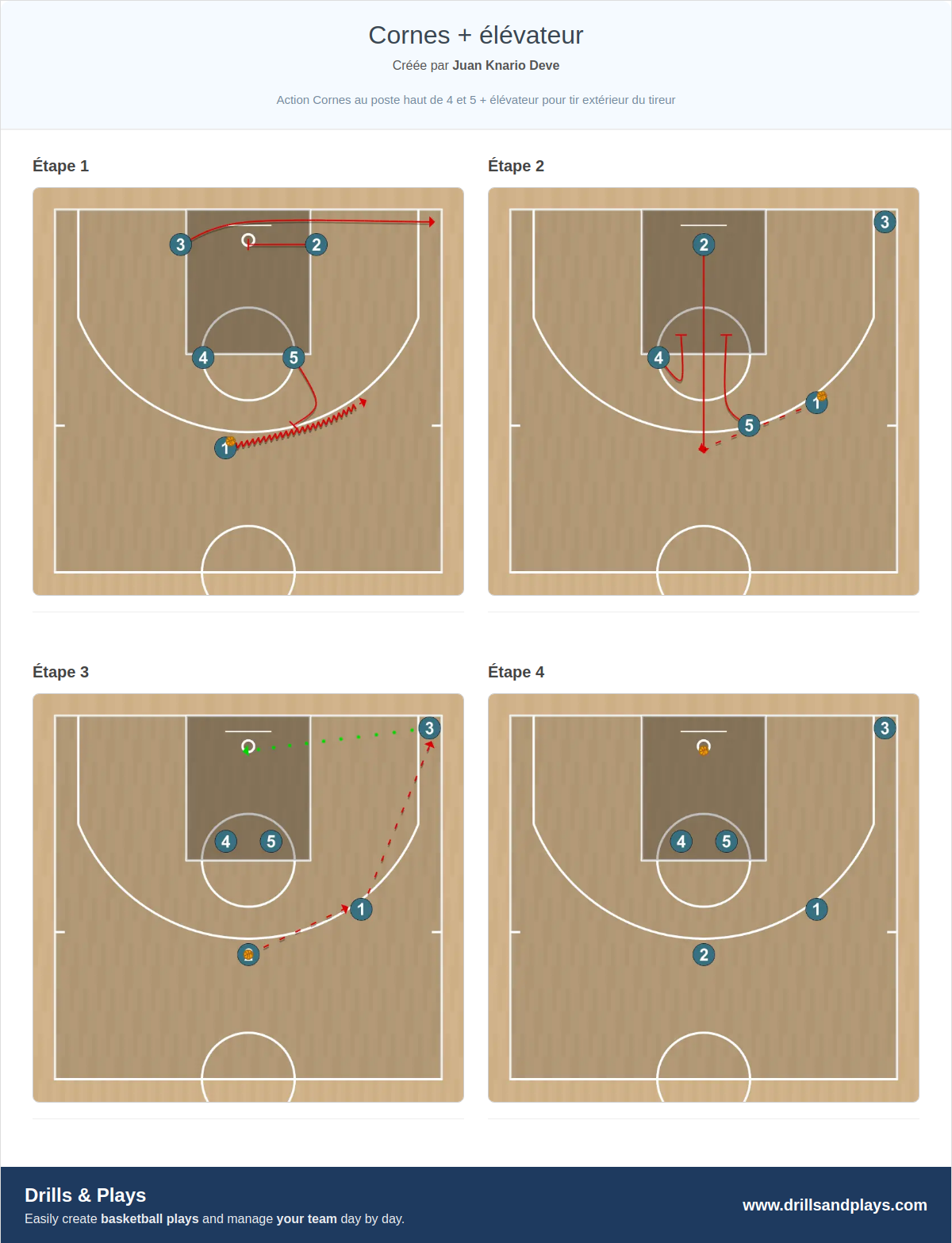 Jeux de basket-ball cornes + élévateur
