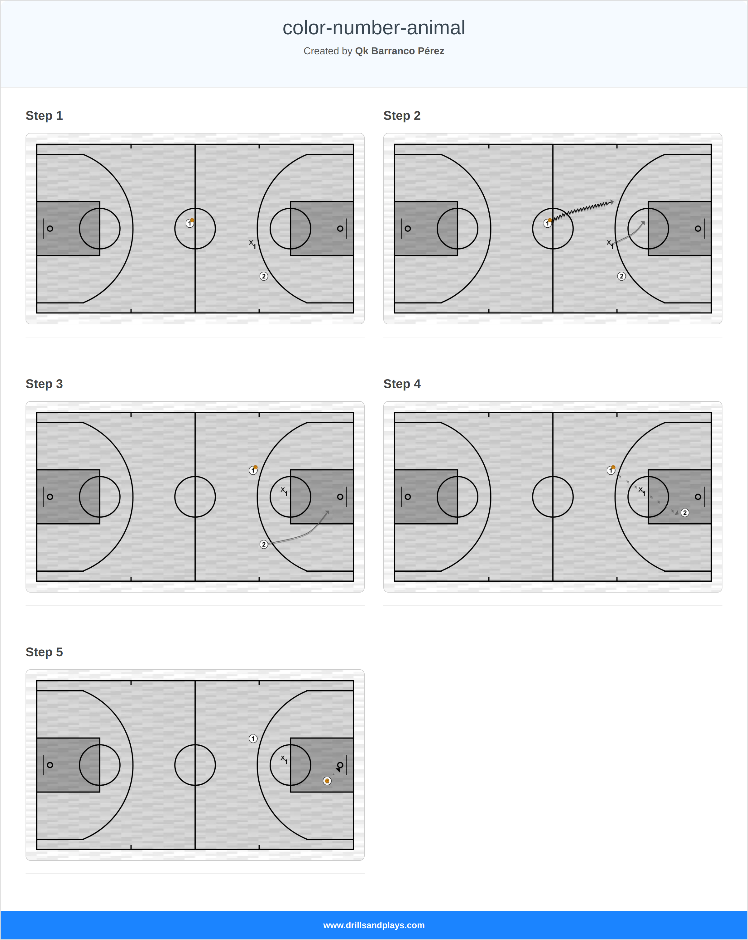 Basketball drill color-number-animal