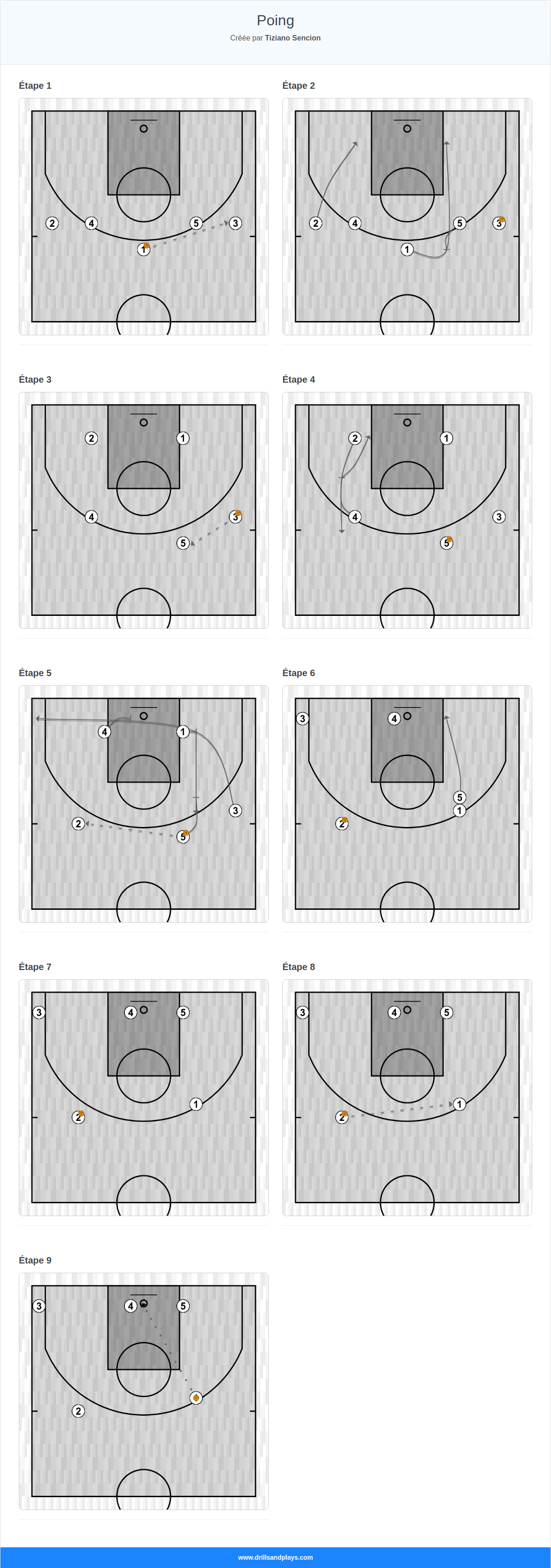 Jeux de basket-ball poing