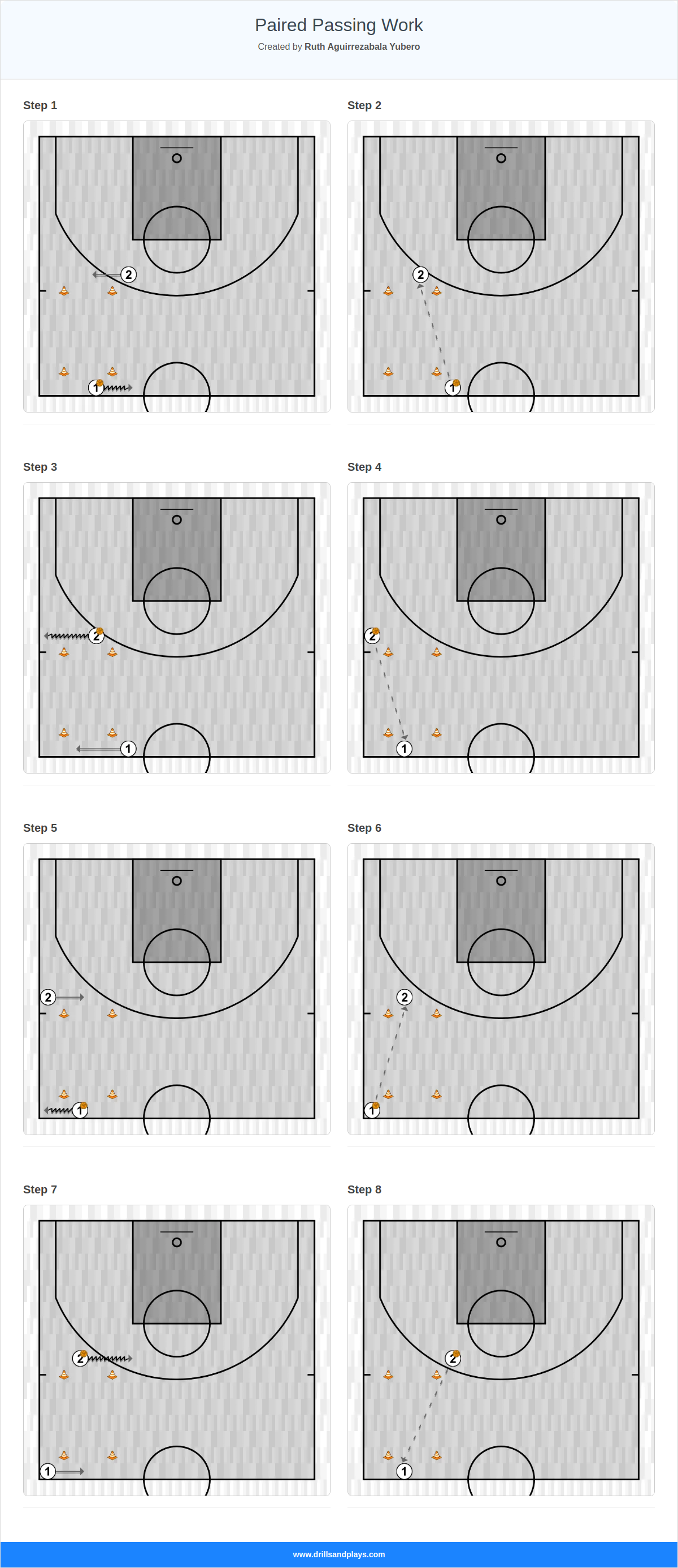 Basketball drill paired passing work