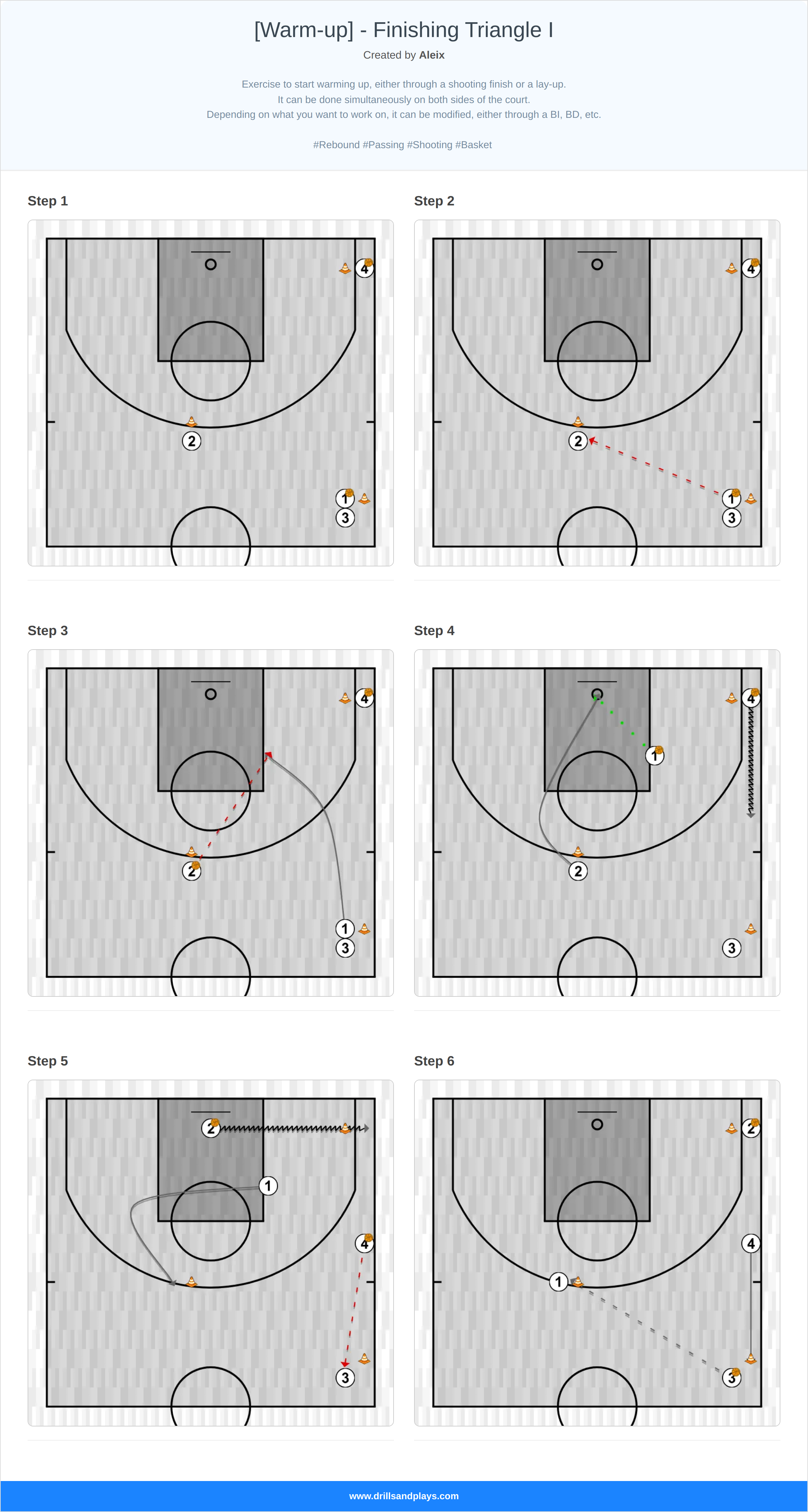 Basketball drill [warm-up] - finishing triangle i