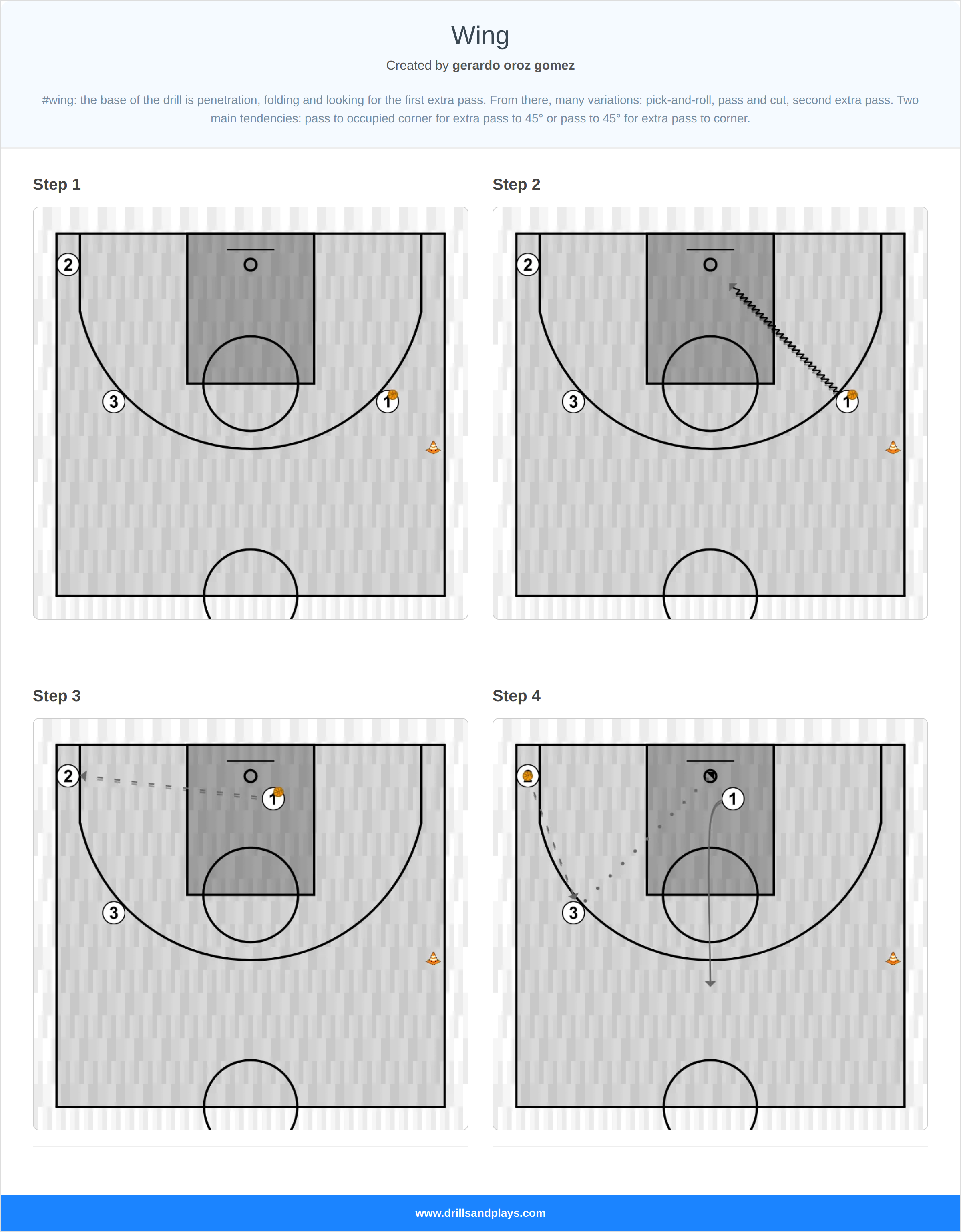 Basketball drill wing