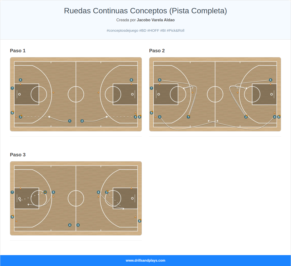 Ejercicio de baloncesto ruedas continuas conceptos (pista completa)