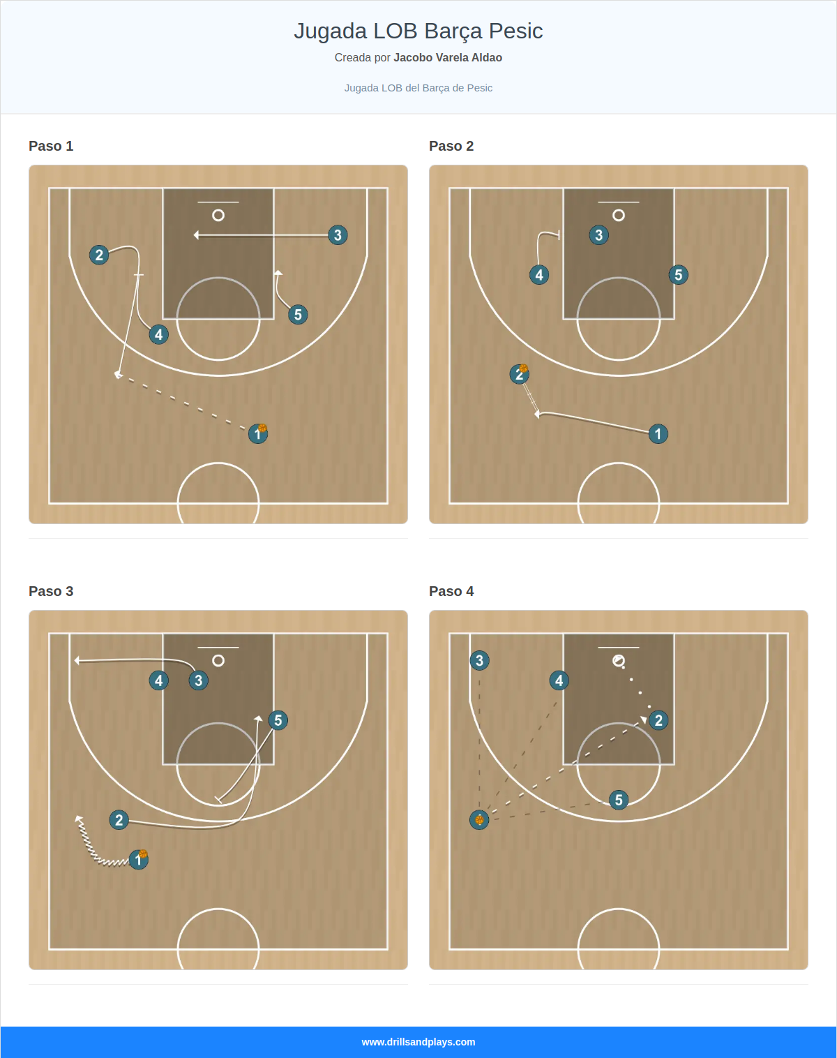 Jugada de baloncesto jugada lob barça pesic