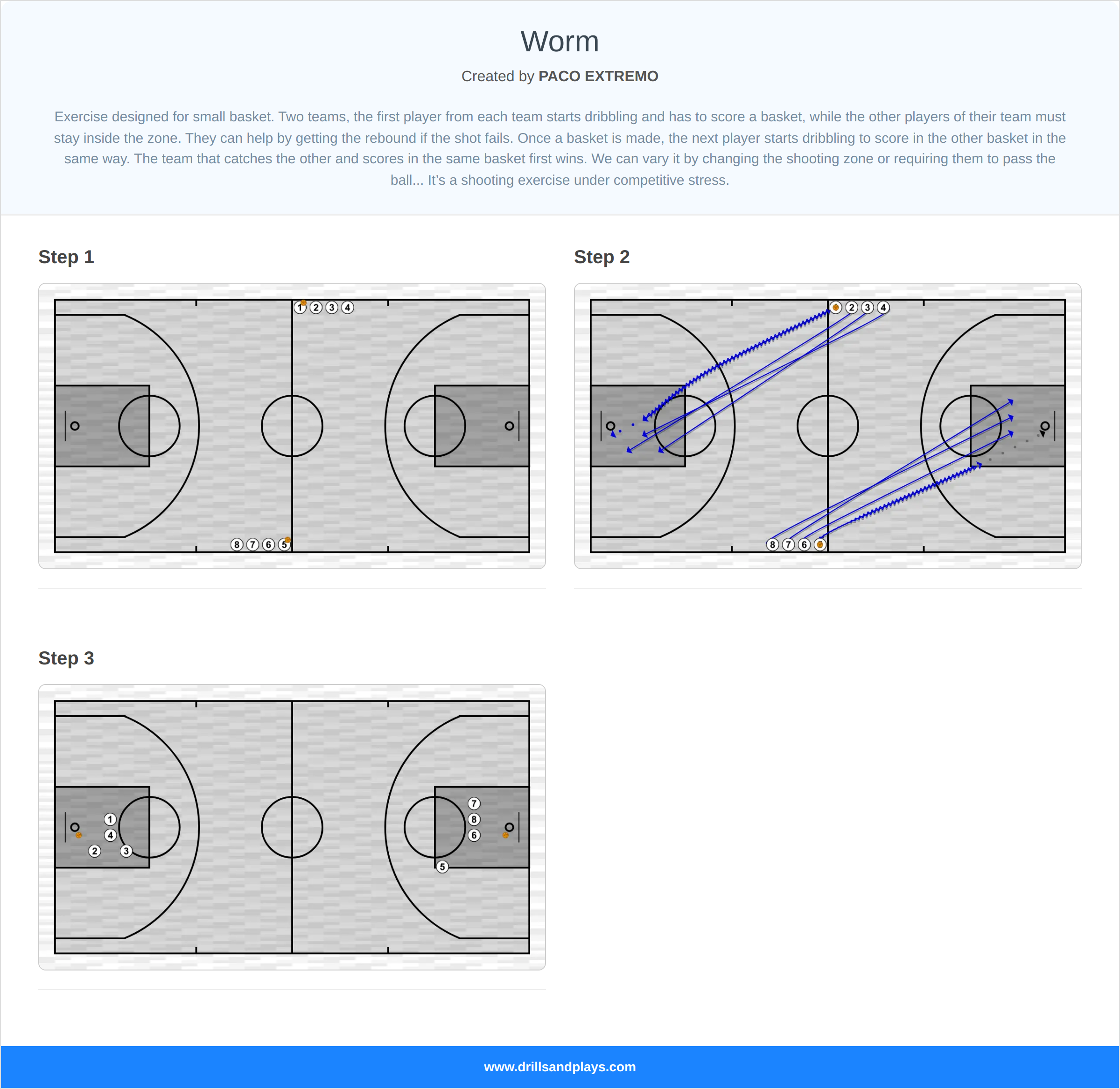 Basketball drill worm