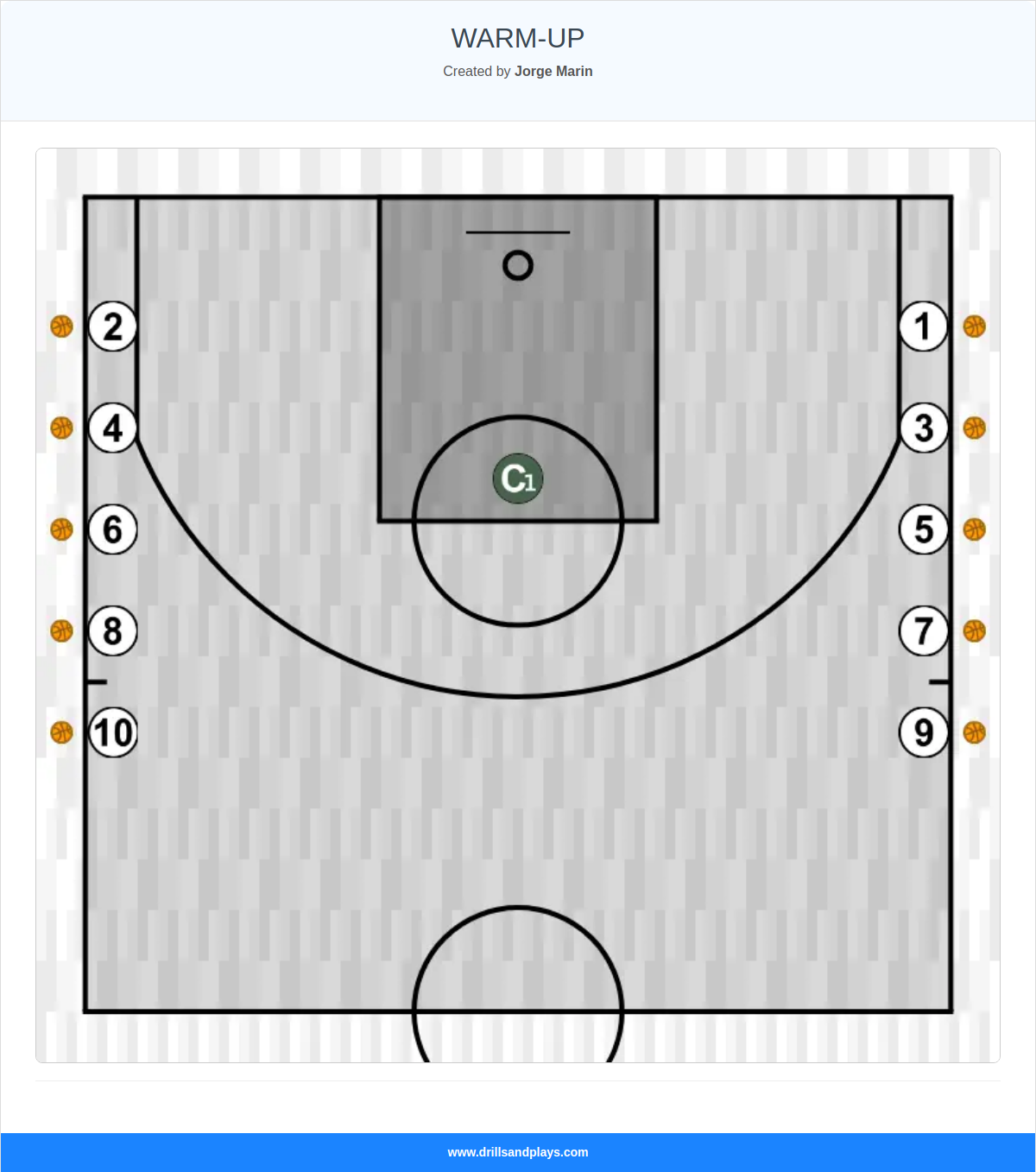 Basketball drill warm-up