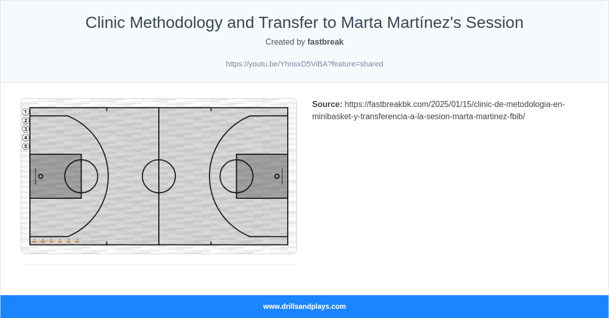 Basketball drill clinic methodology and transfer to marta martínez's session