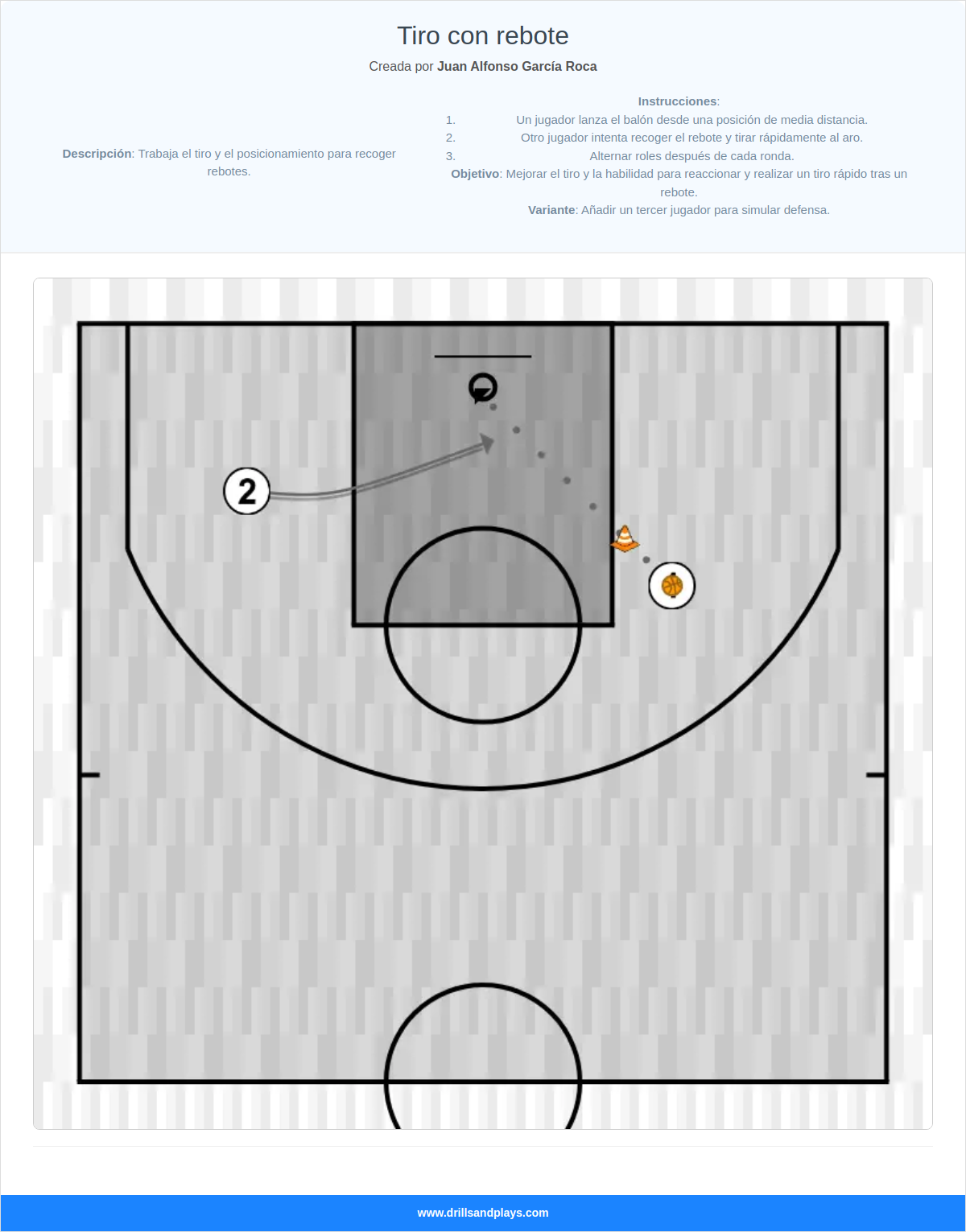 Ejercicio de baloncesto tiro con rebote