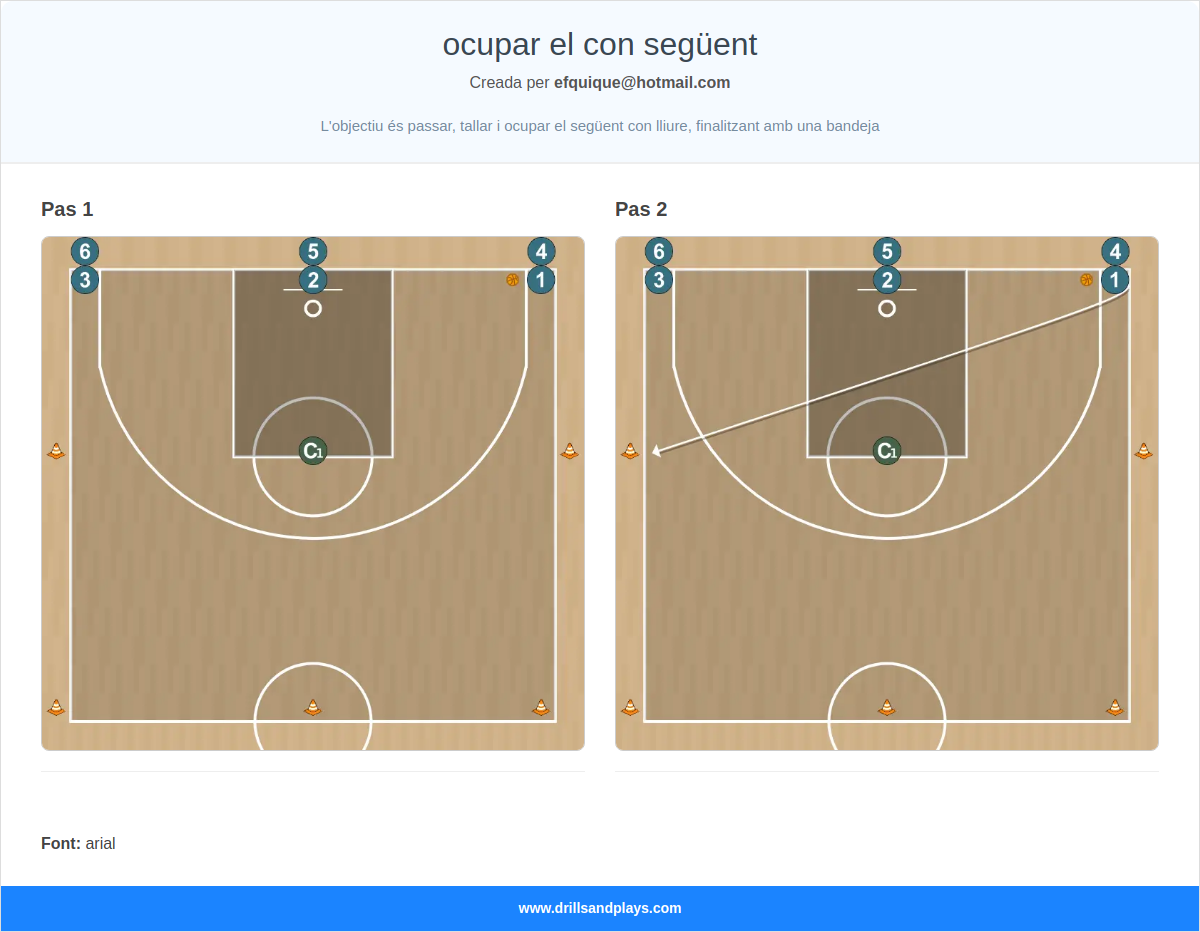 Exercici de bàsquet ocupar el con següent