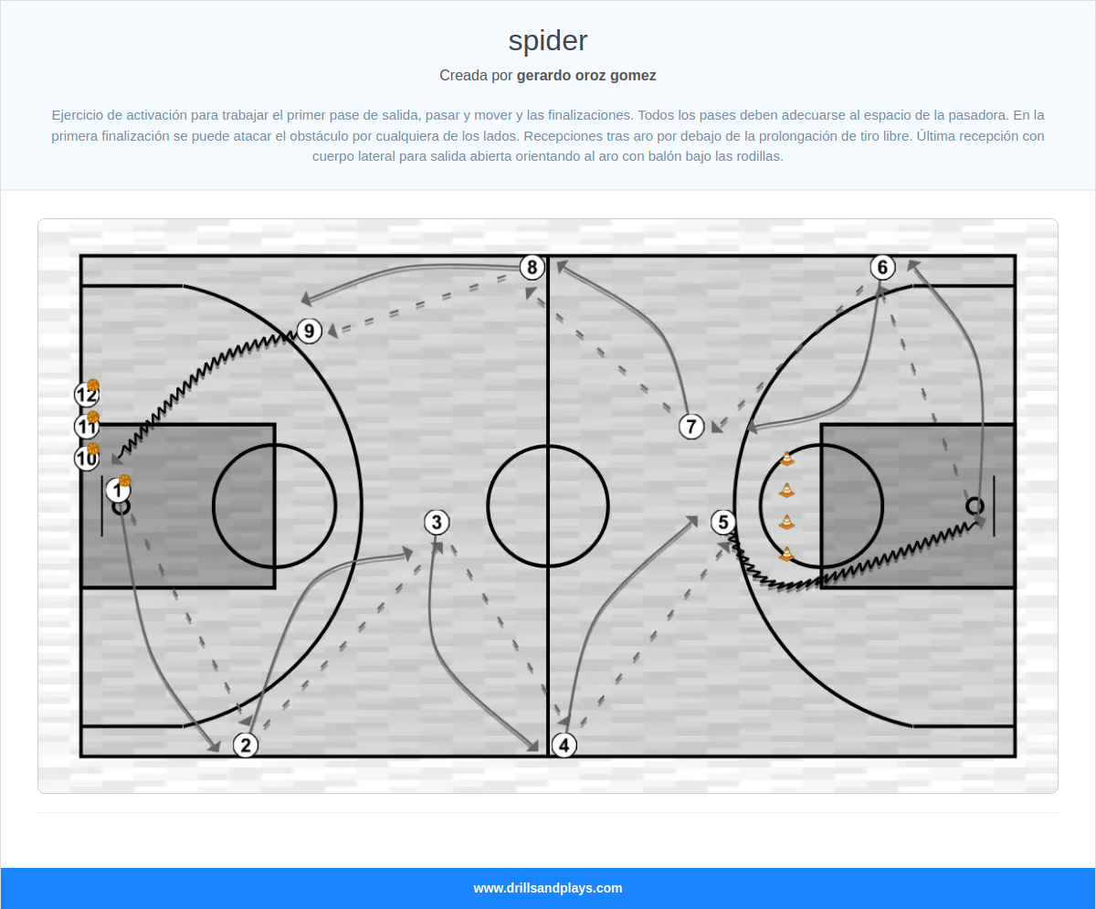 Ejercicio de baloncesto spider