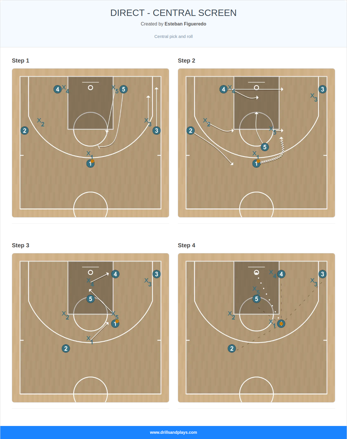 Basketball play direct - central screen