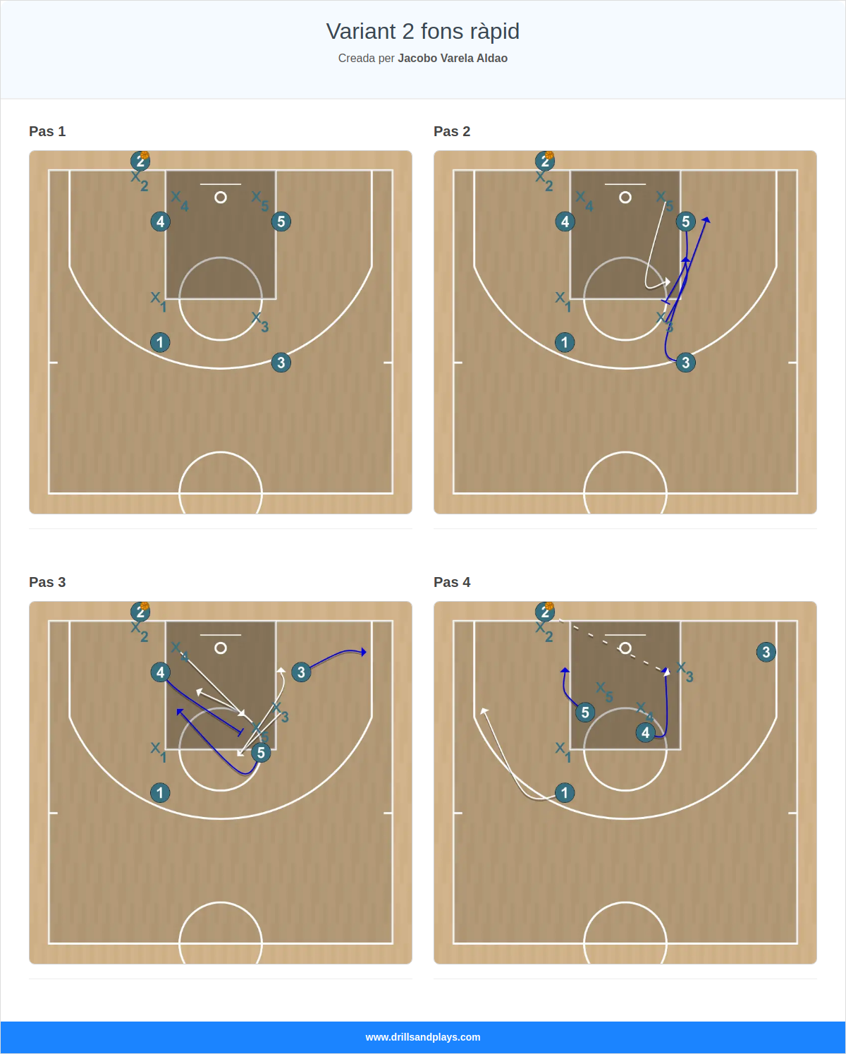 Jugada de bàsquet variant 2 fons ràpid