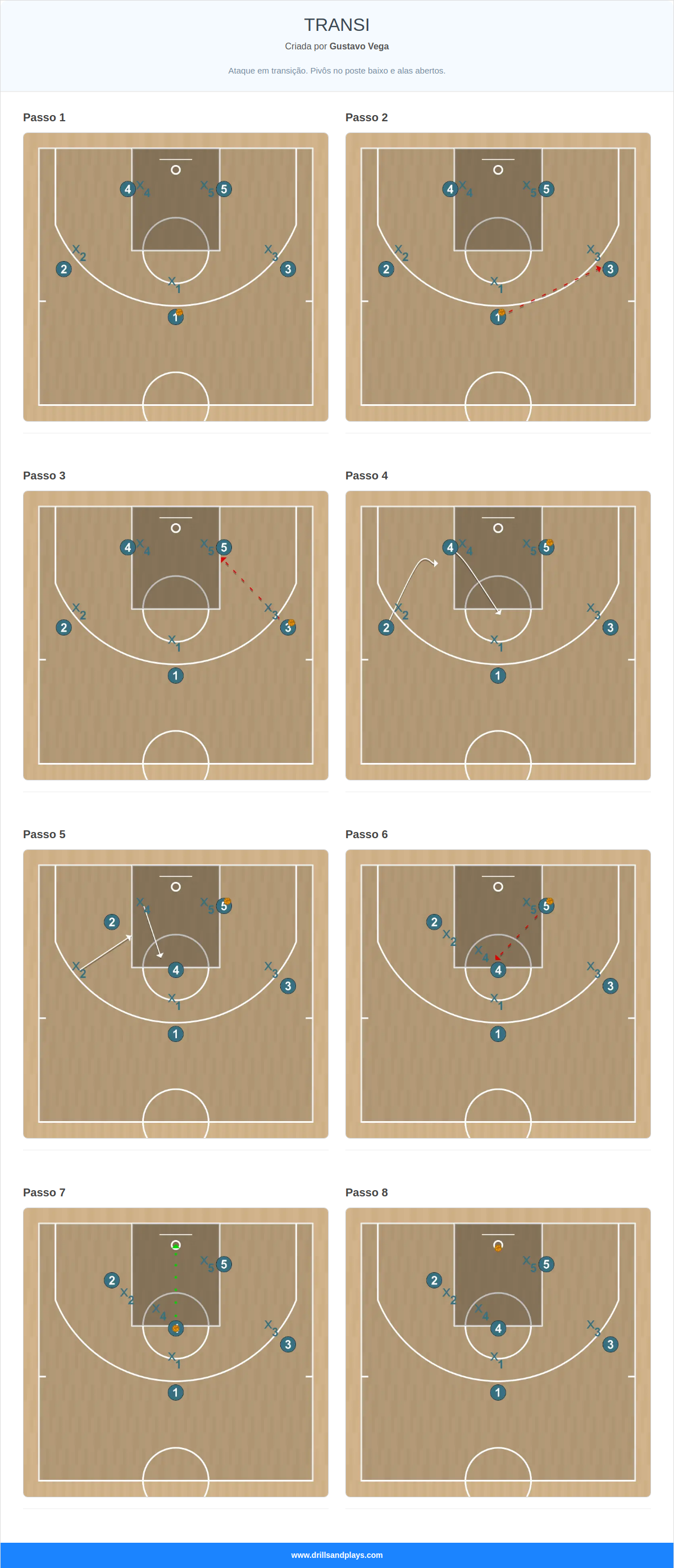 Jogada de basquete transi