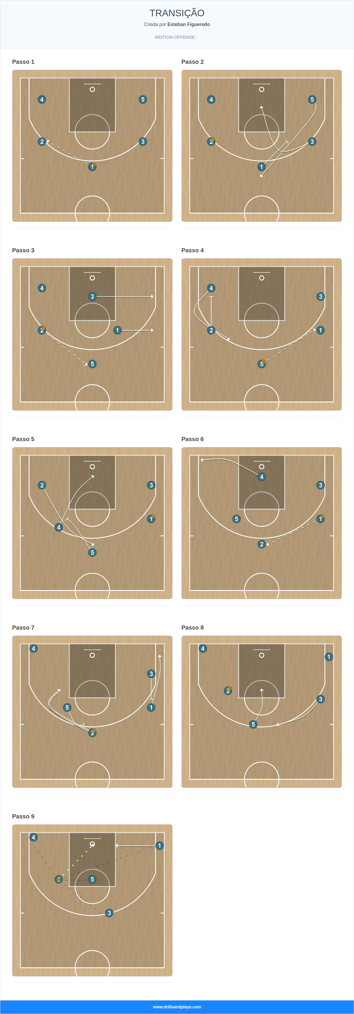 Jogada de basquete transição
