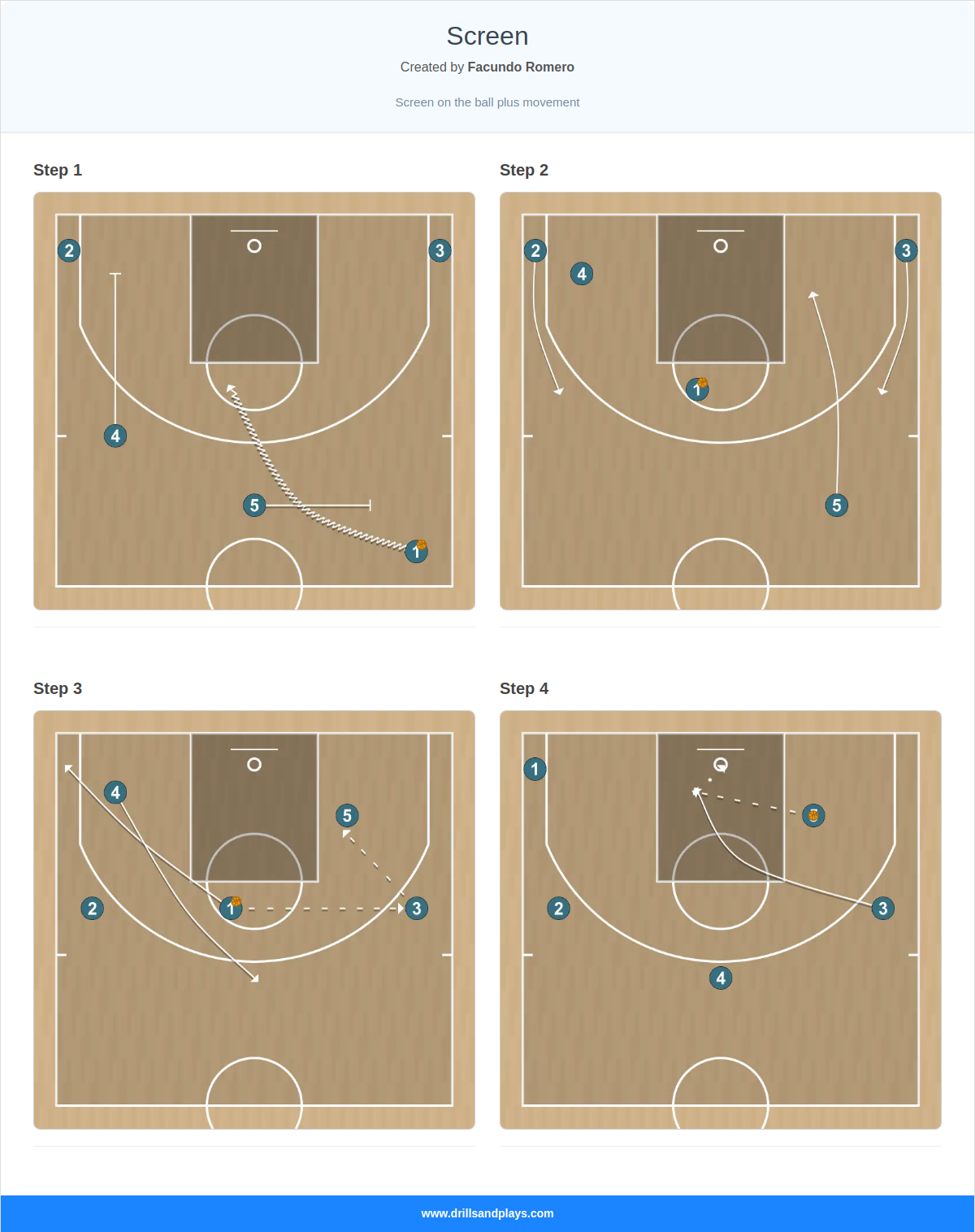 Basketball play screen