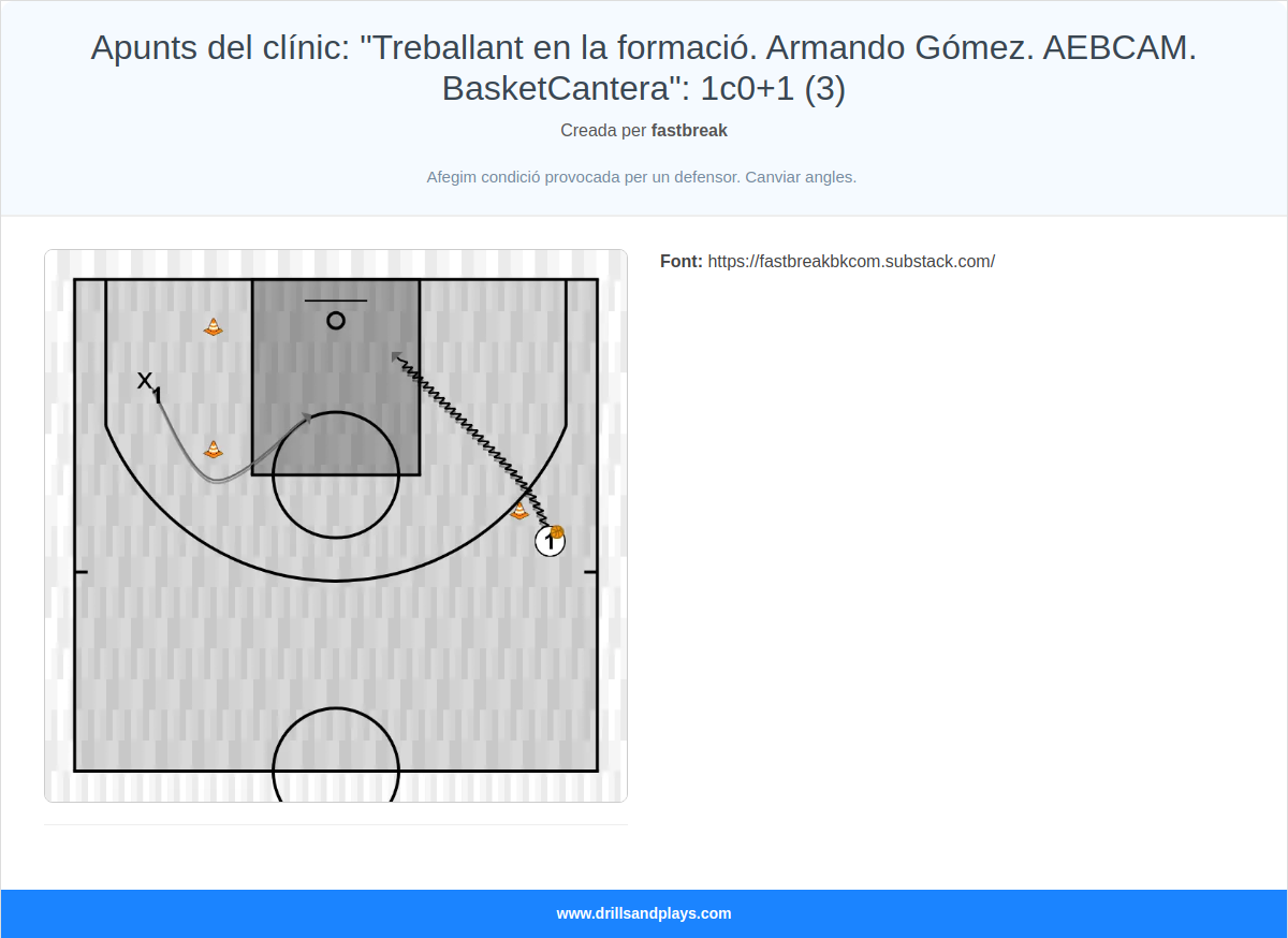 Exercici de bàsquet apunts del clínic: "treballant en la formació. armando gómez. aebcam. basketcantera": 1c0+1 (3)