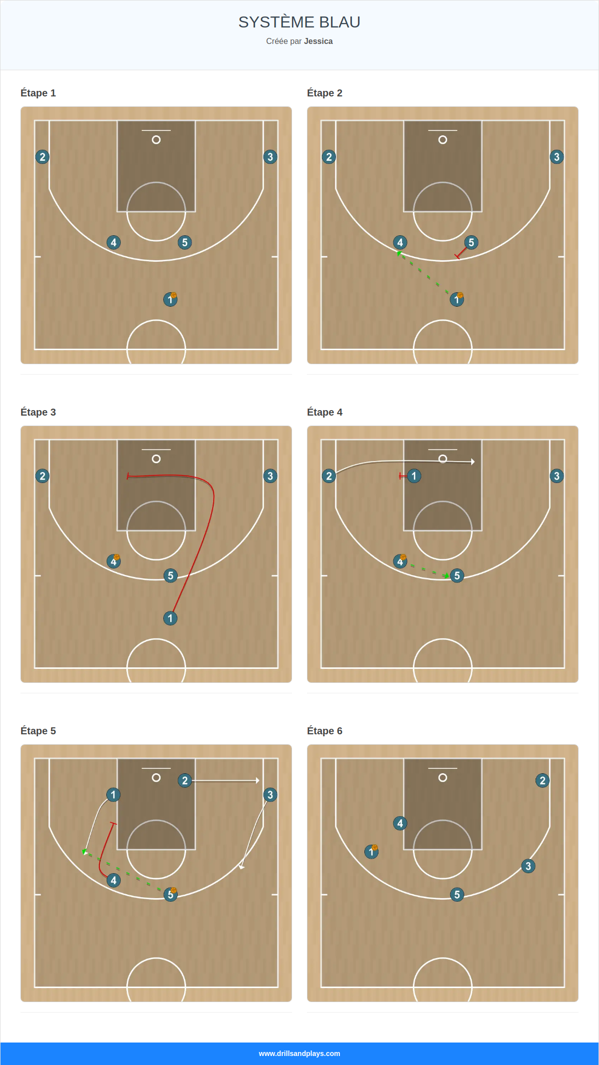 Jeux de basket-ball système blau
