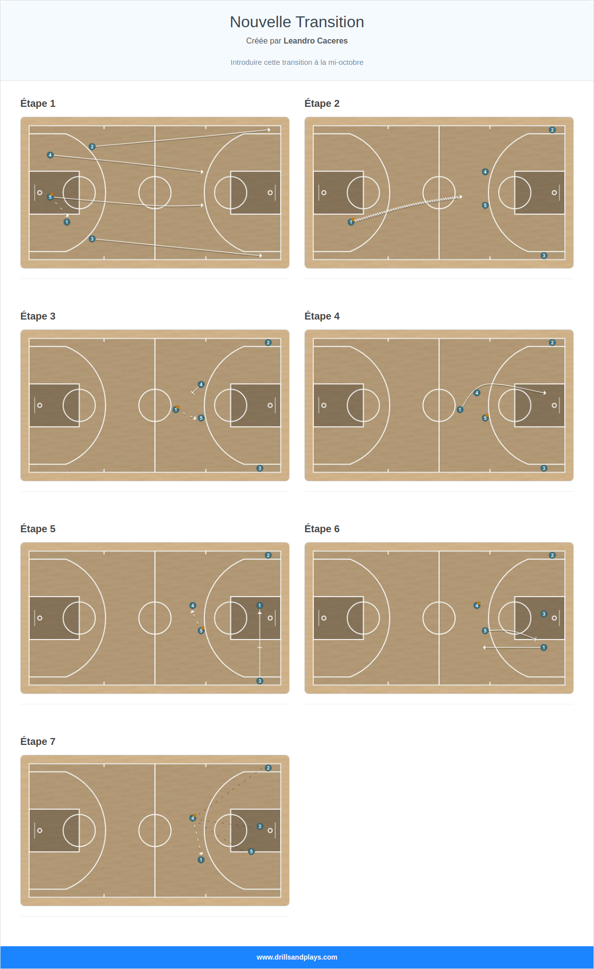 Jeux de basket-ball nouvelle transition