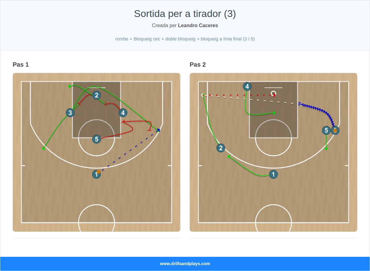 Jugada de bàsquet sortida per a tirador (3)