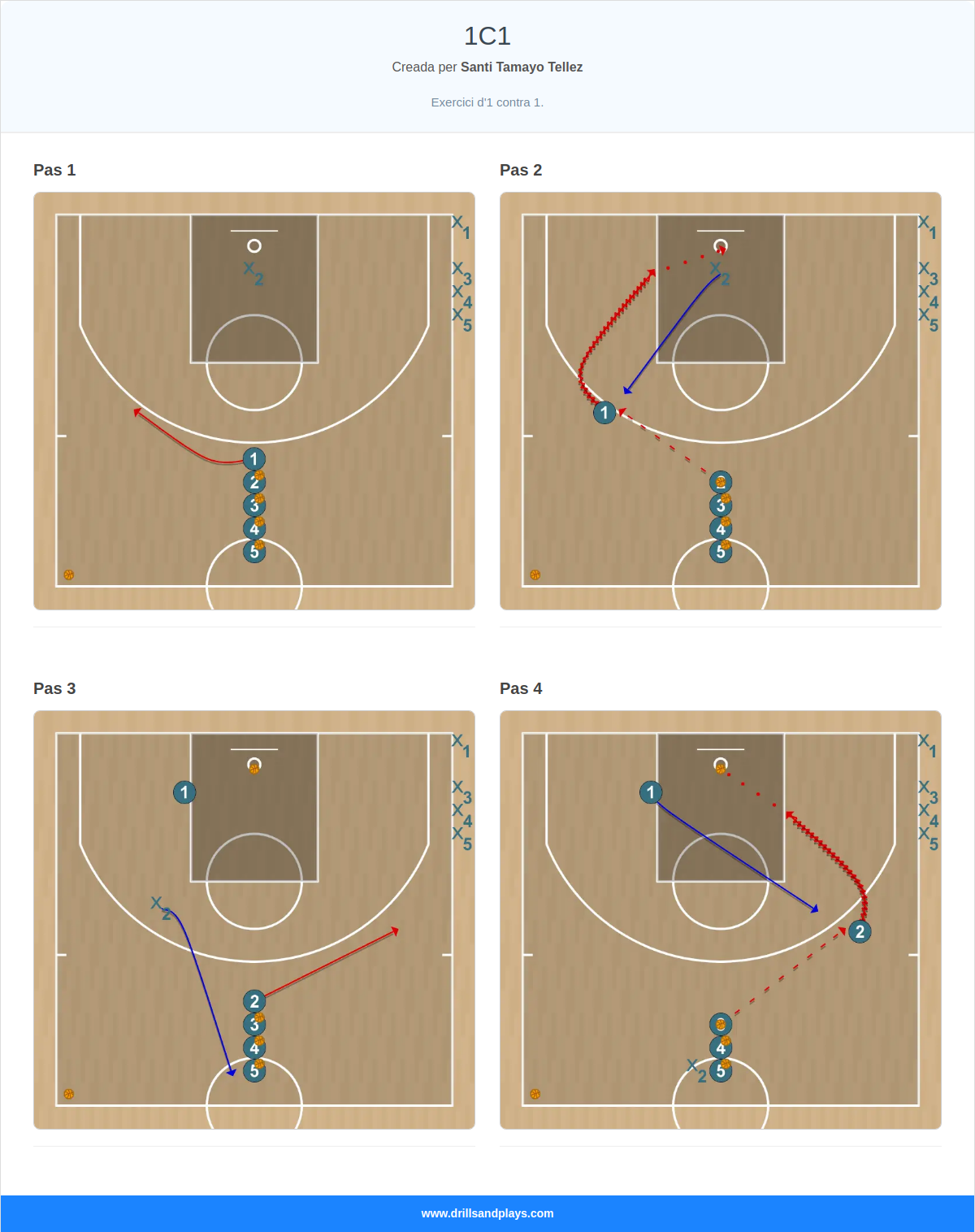 Exercici de bàsquet 1c1