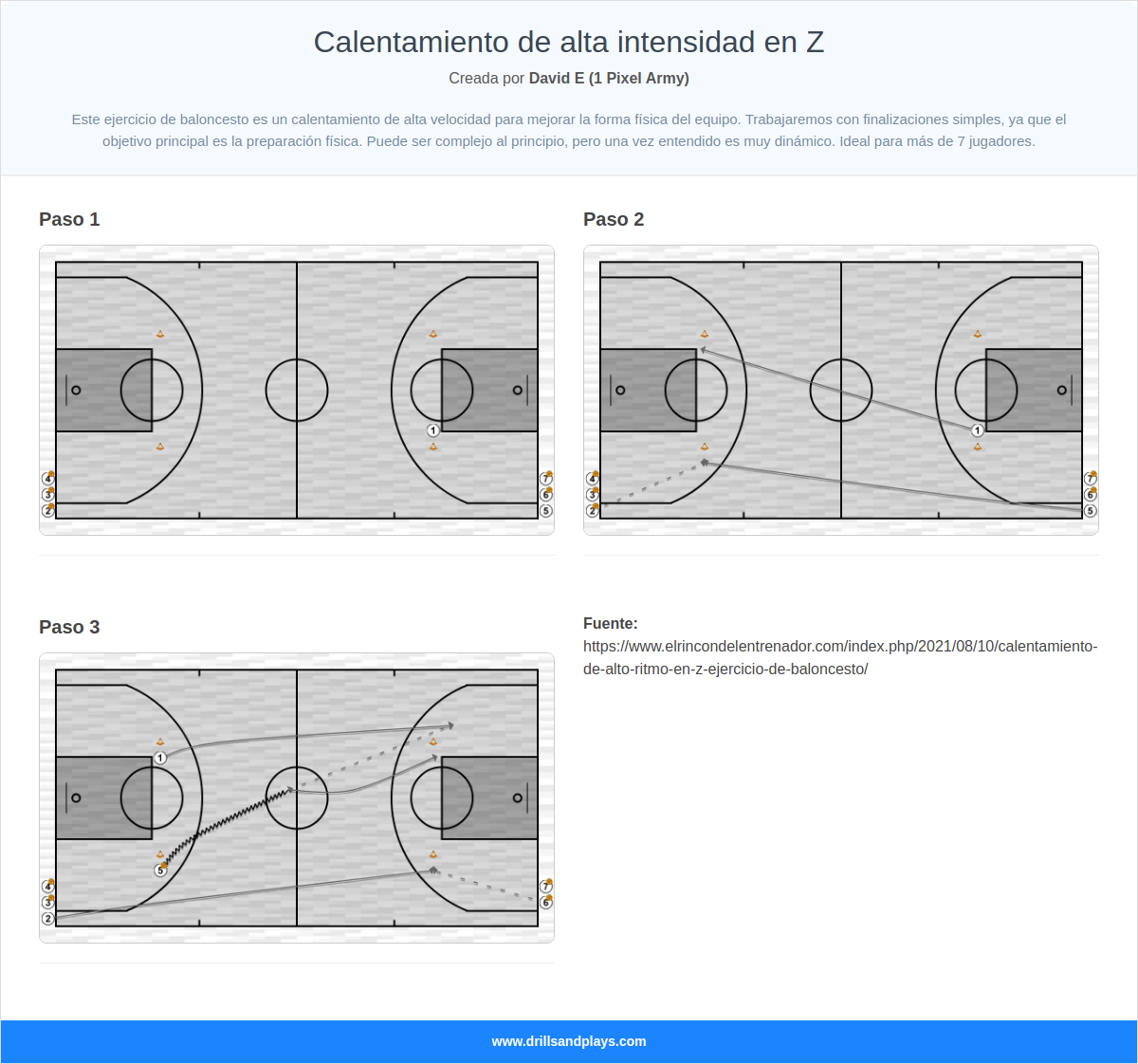 Ejercicio de baloncesto calentamiento de alta intensidad en  z