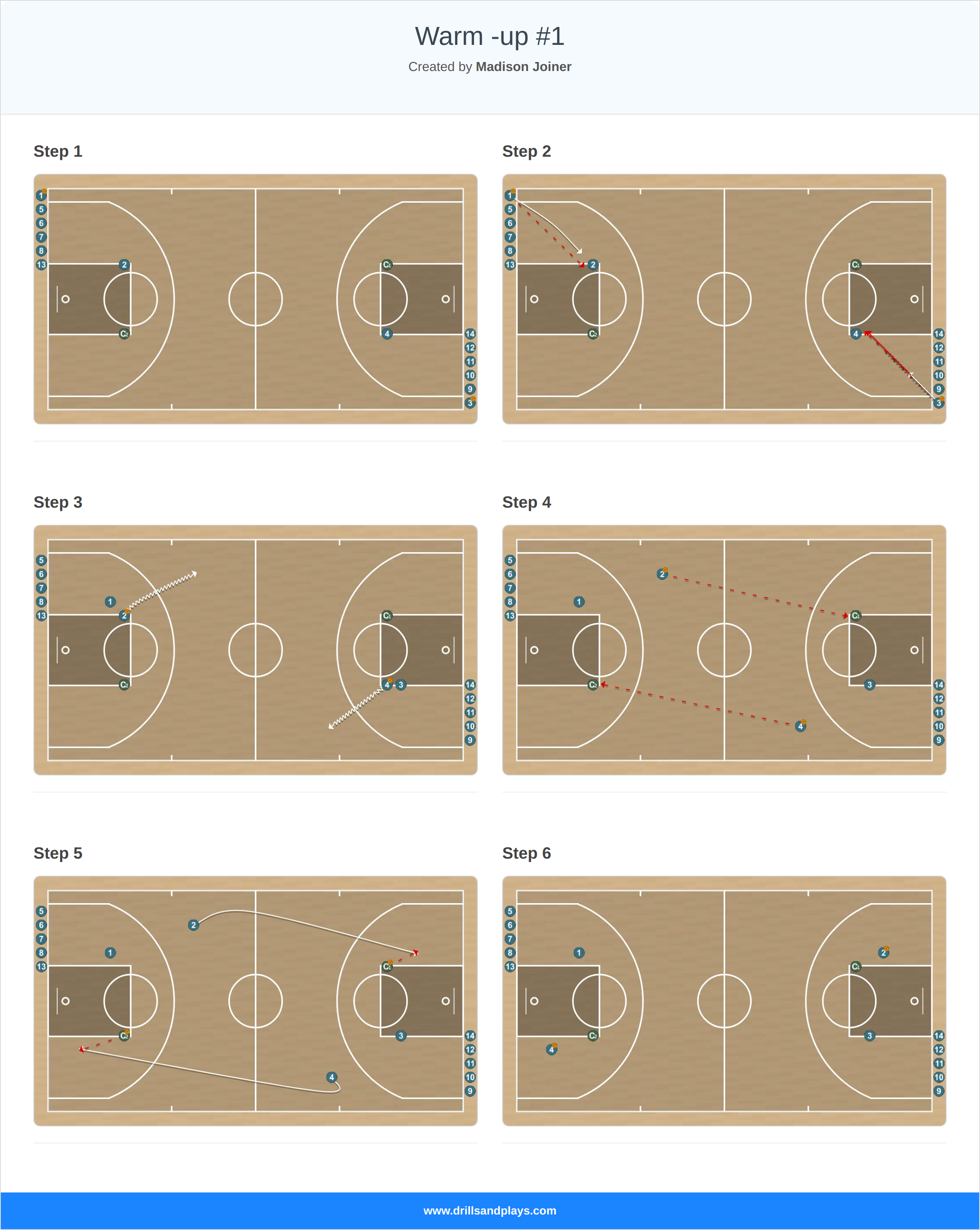 Basketball drill warm -up #1