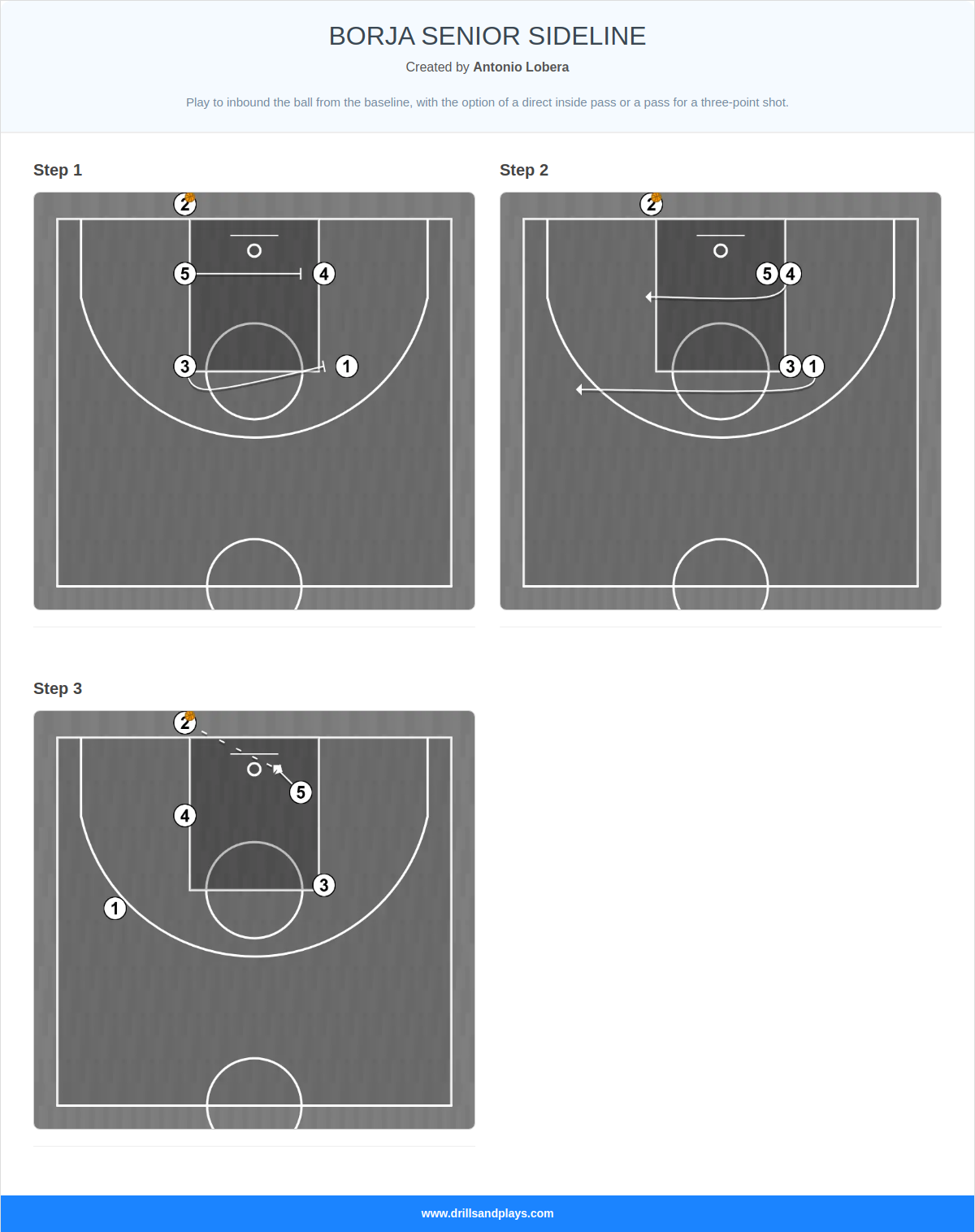 Basketball play borja senior sideline