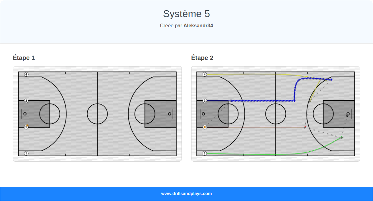 Jeux de basket-ball système 5