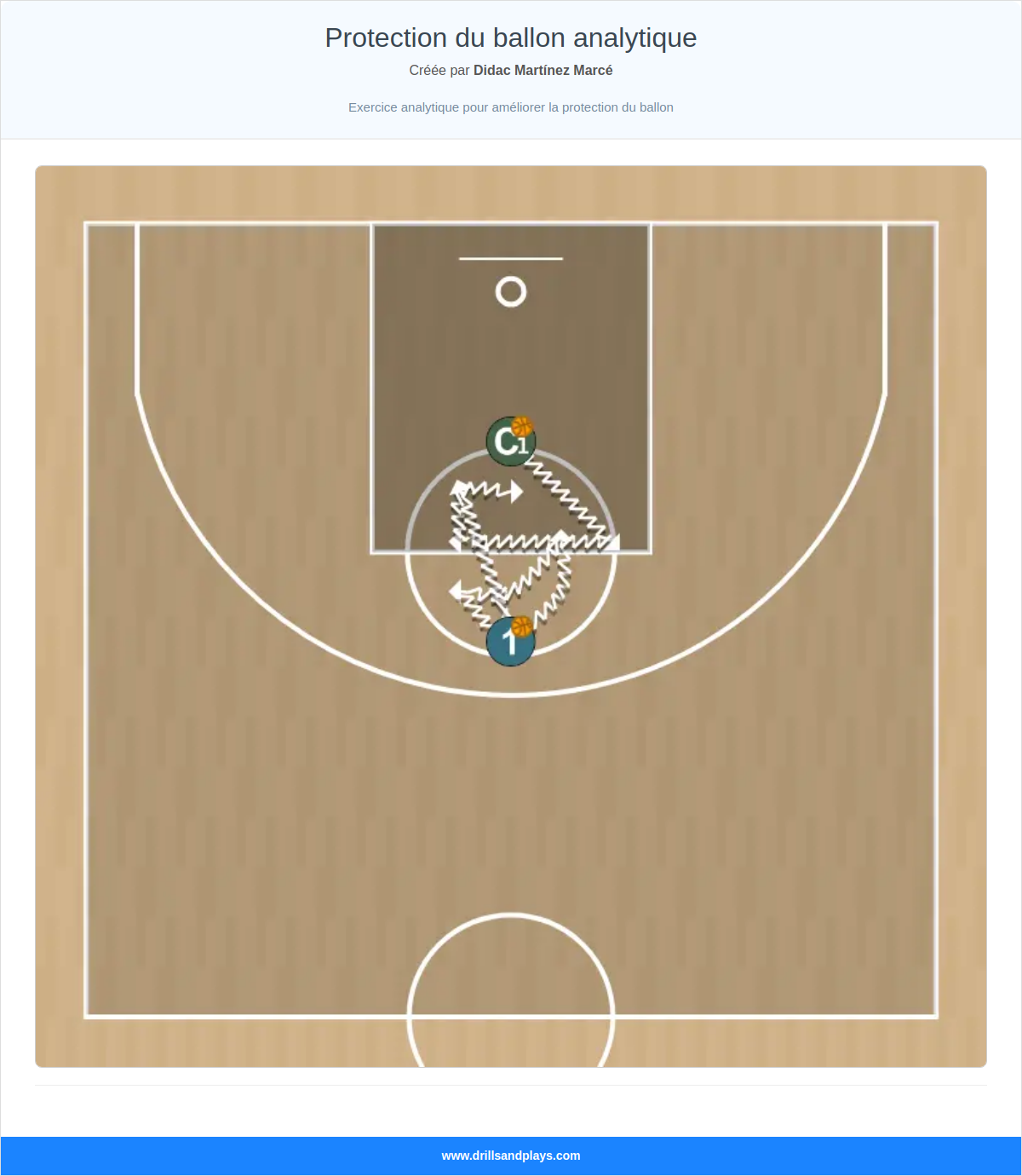 Exercices de basket-ball protection du ballon analytique
