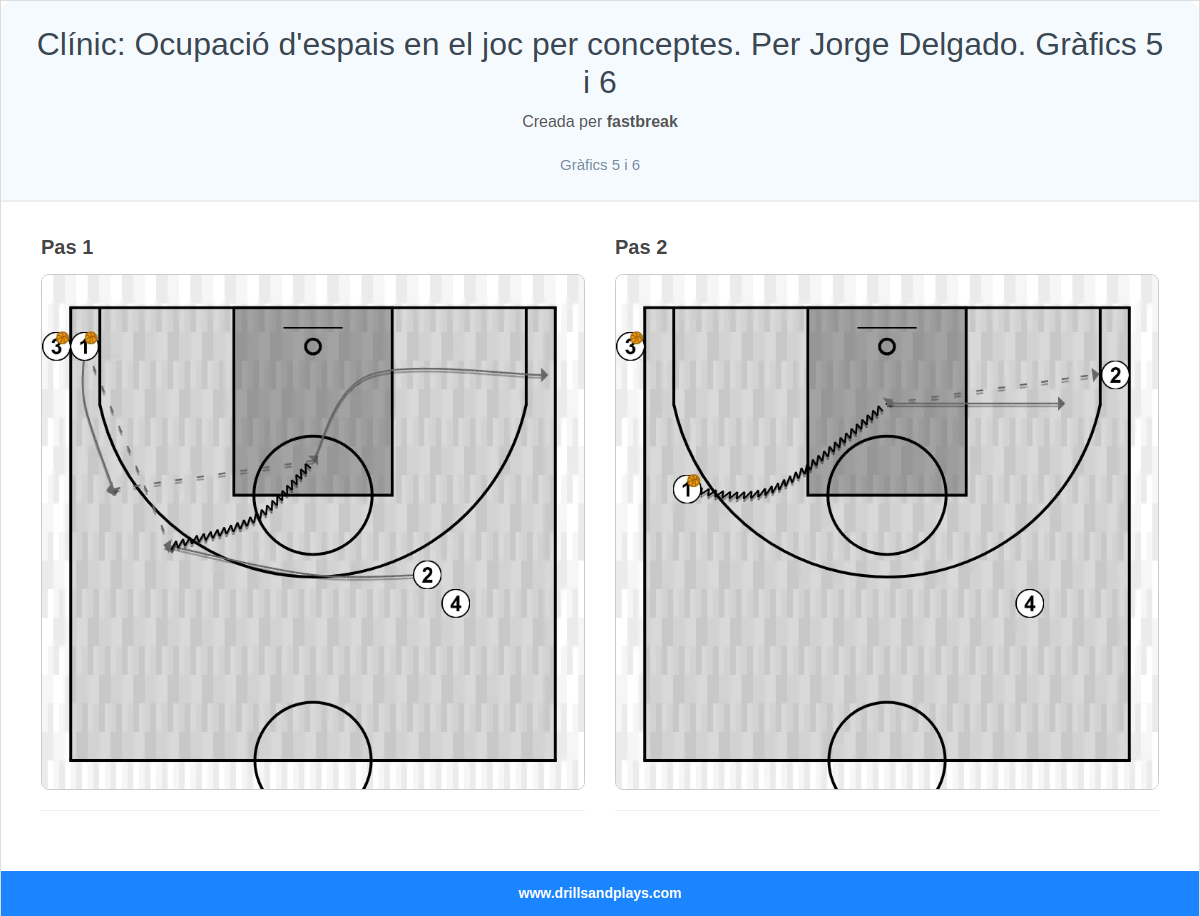 Exercici de bàsquet clínic: ocupació d'espais en el joc per conceptes. per jorge delgado. gràfics 5 i 6