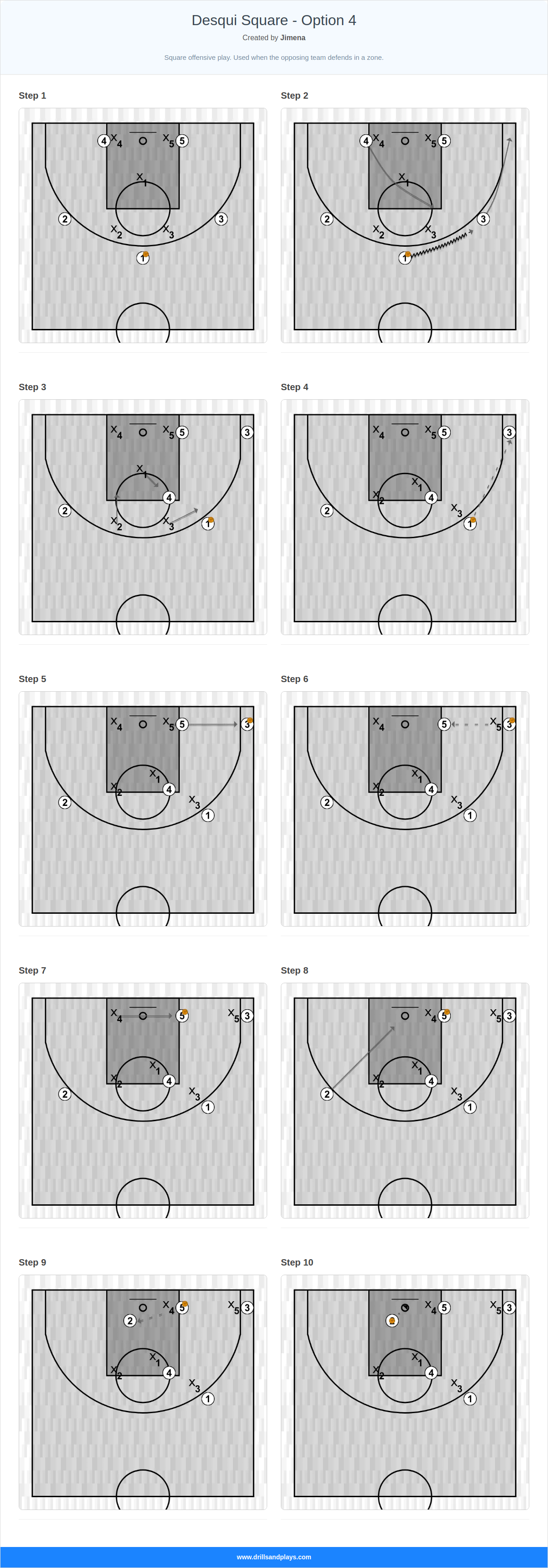 Basketball play desqui square - option 4