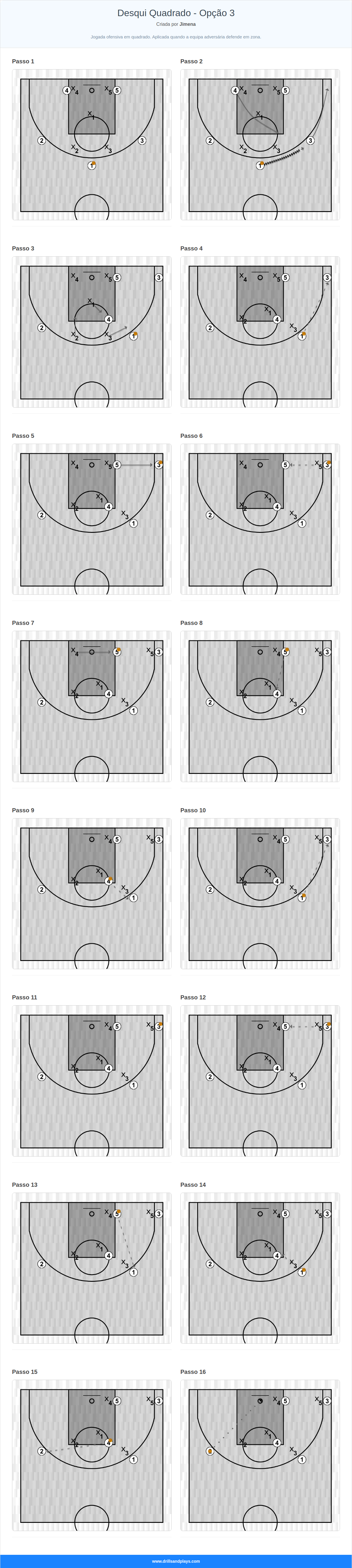Jogada de basquete desqui quadrado - opção 3