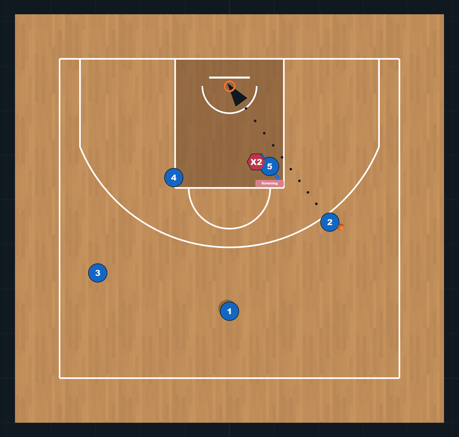 Diagrama de Jugada de Baloncesto: Floppy: salida por la derecha, PASO 4