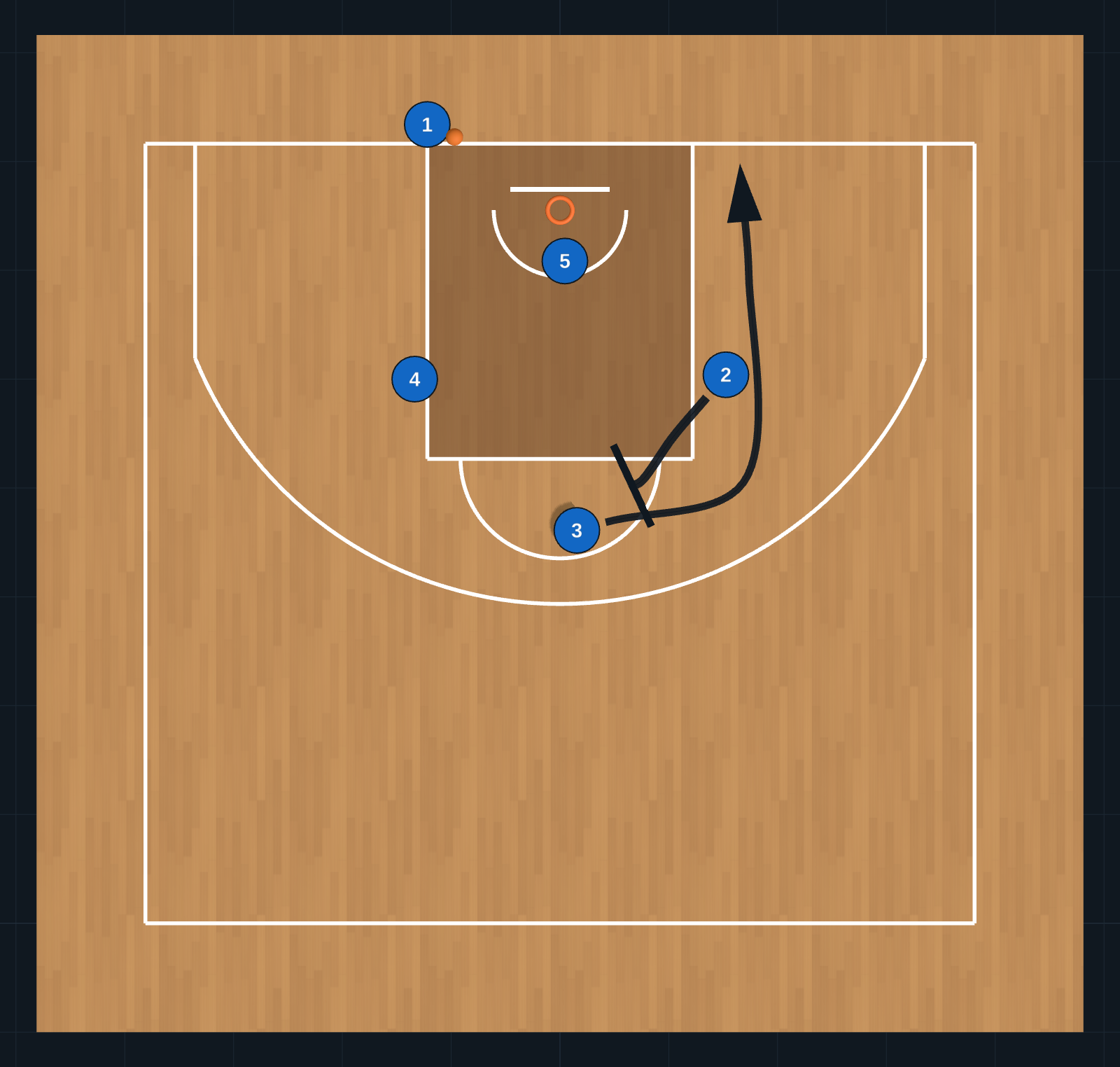 Diagrama de Jugada de Baloncesto: Diamante (fondo)