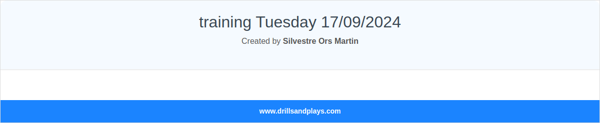 training Tuesday 17/09/2024