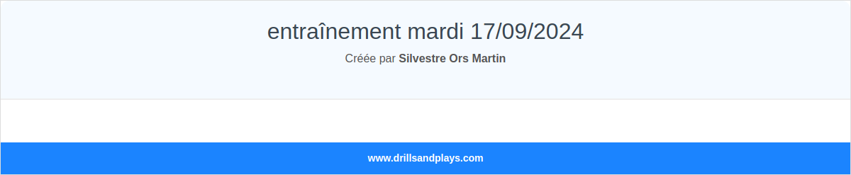 entraînement mardi 17/09/2024