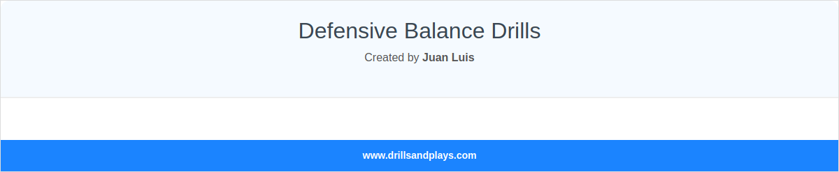 Defensive Balance Drills