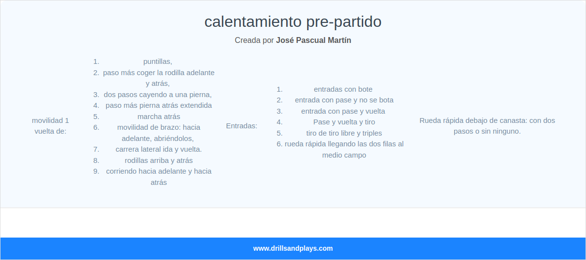calentamiento pre-partido