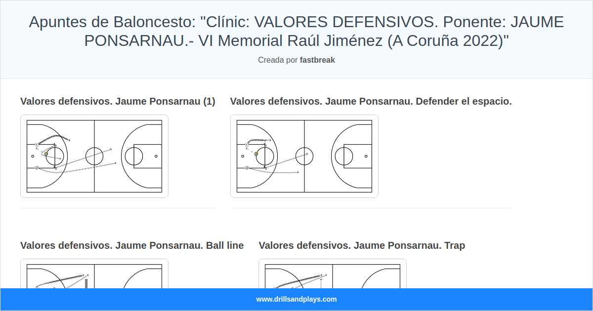 Jaume Ponsarnau. Valores Defensivos